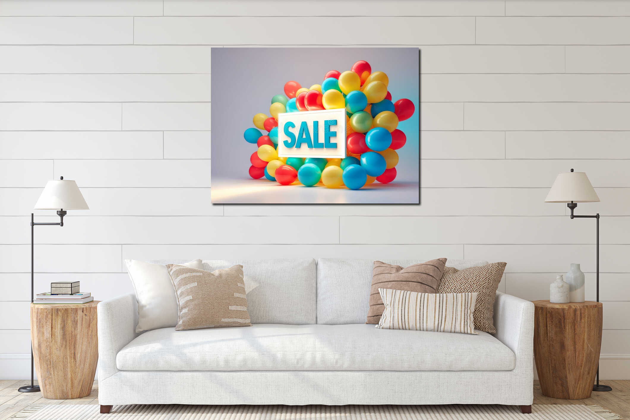 Canvas hanging interior mockup