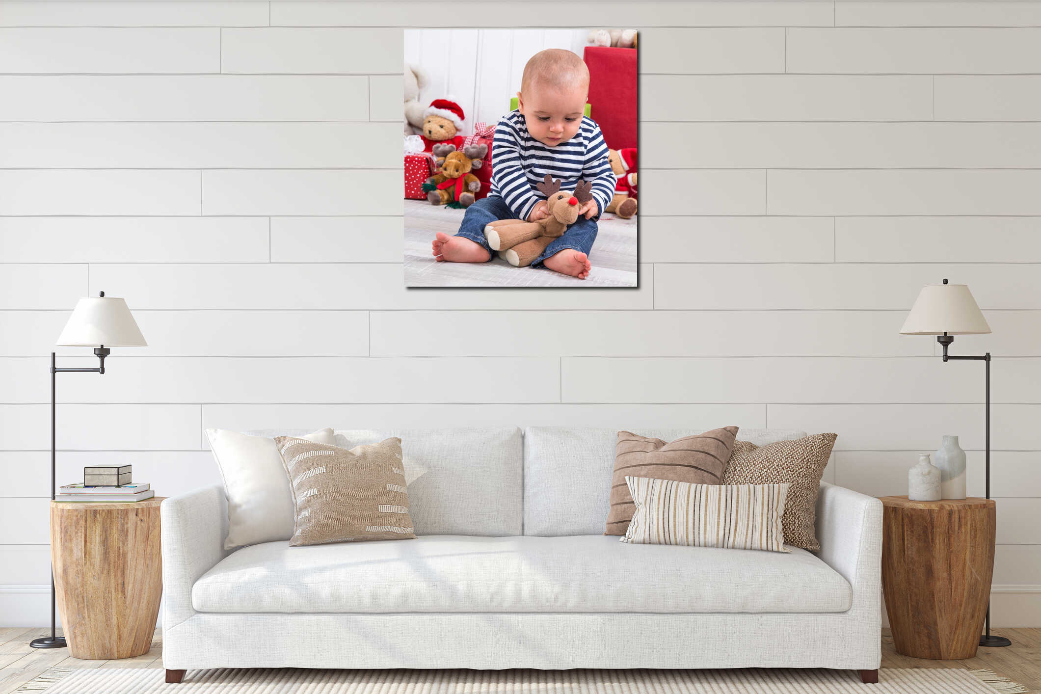 Canvas hanging interior mockup