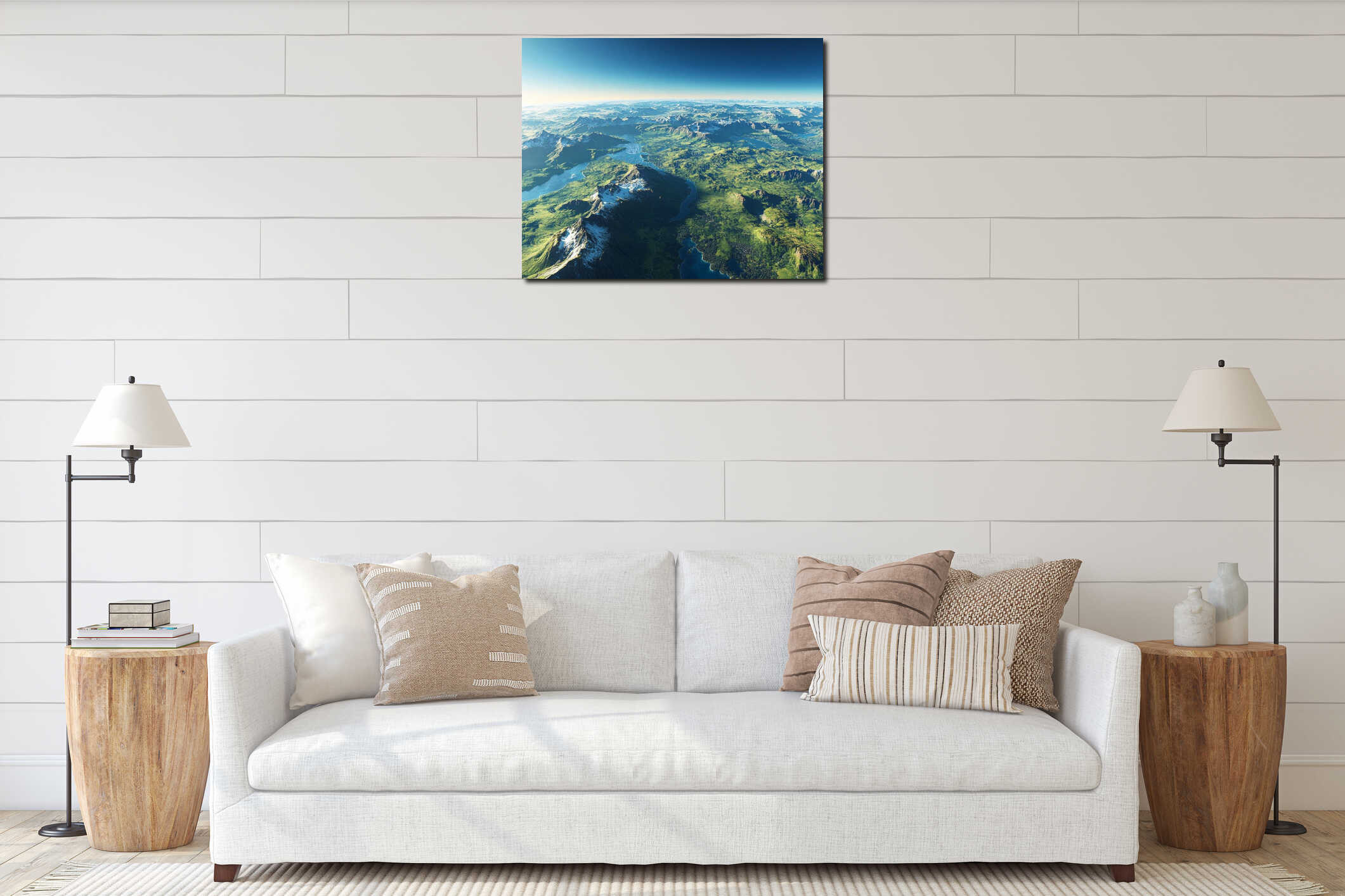 Canvas hanging interior mockup
