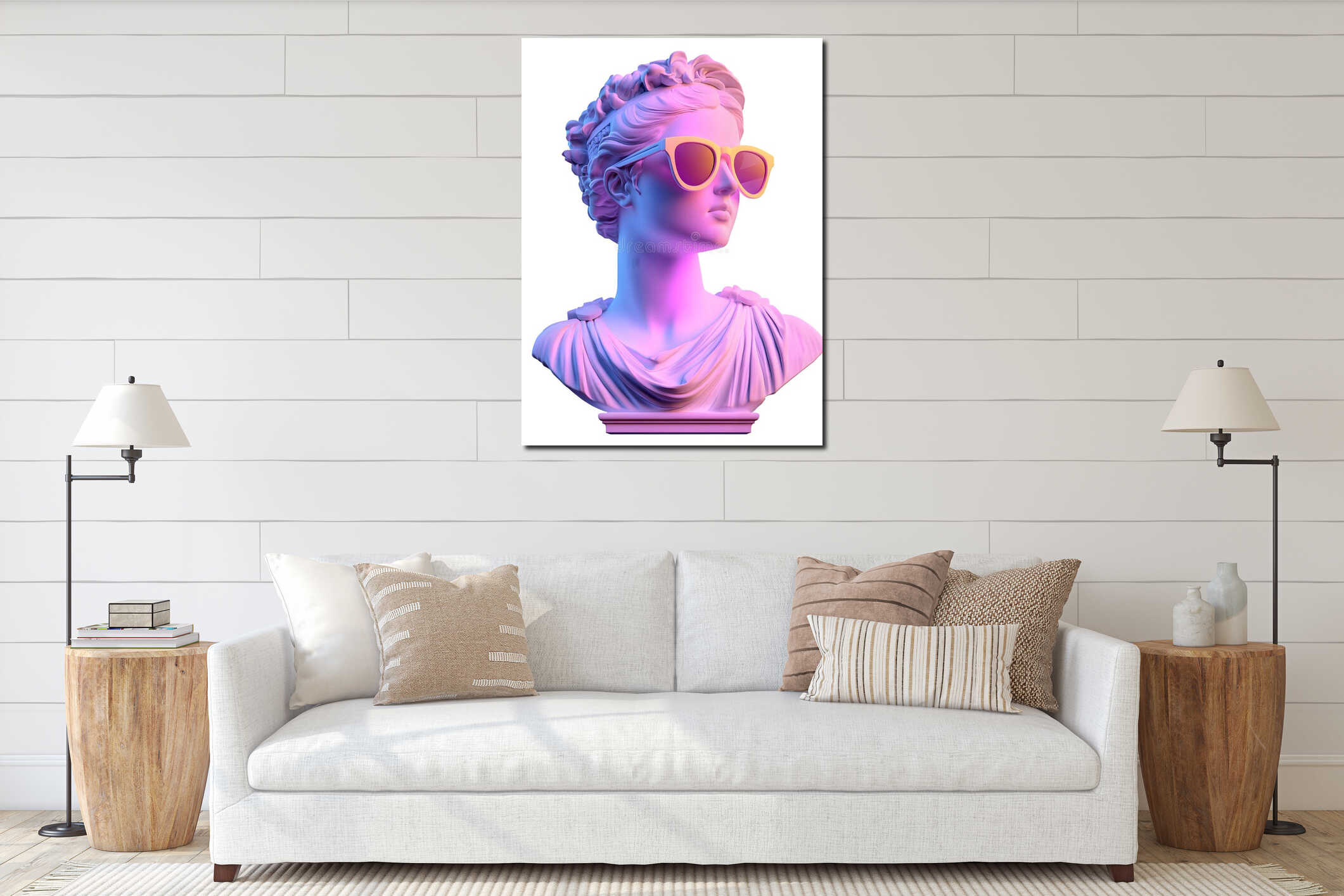 Canvas hanging interior mockup