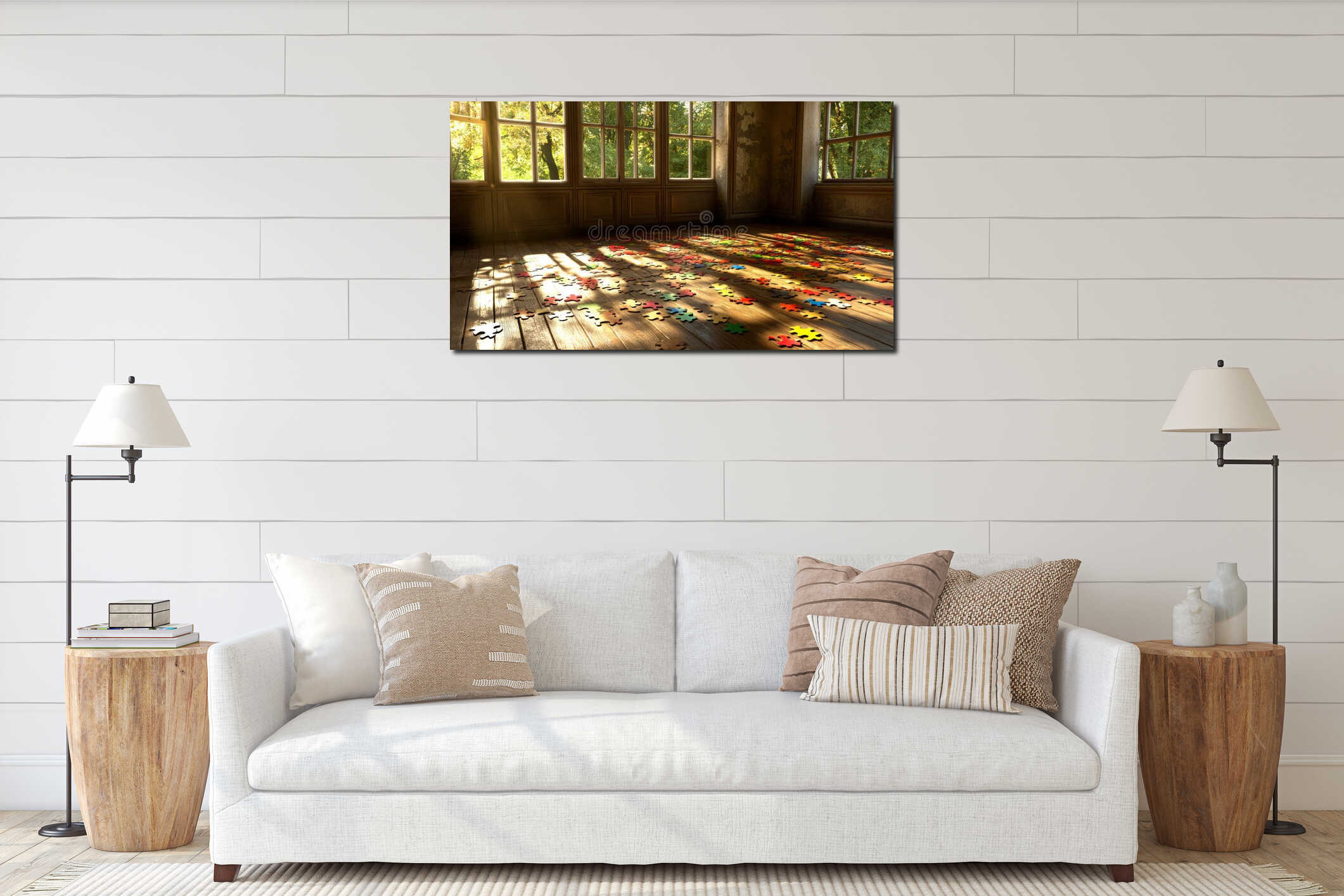 Canvas hanging interior mockup