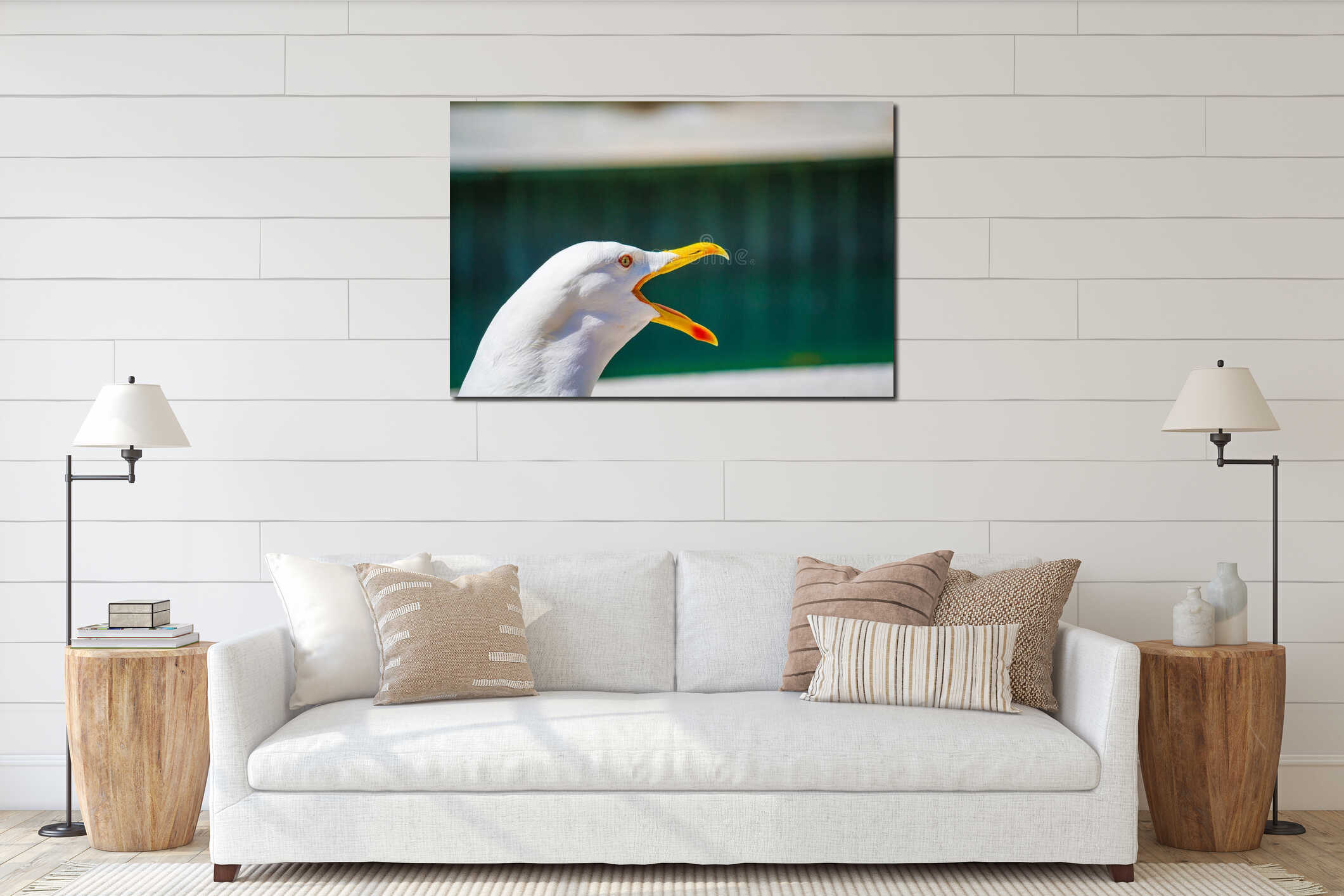 Canvas hanging interior mockup