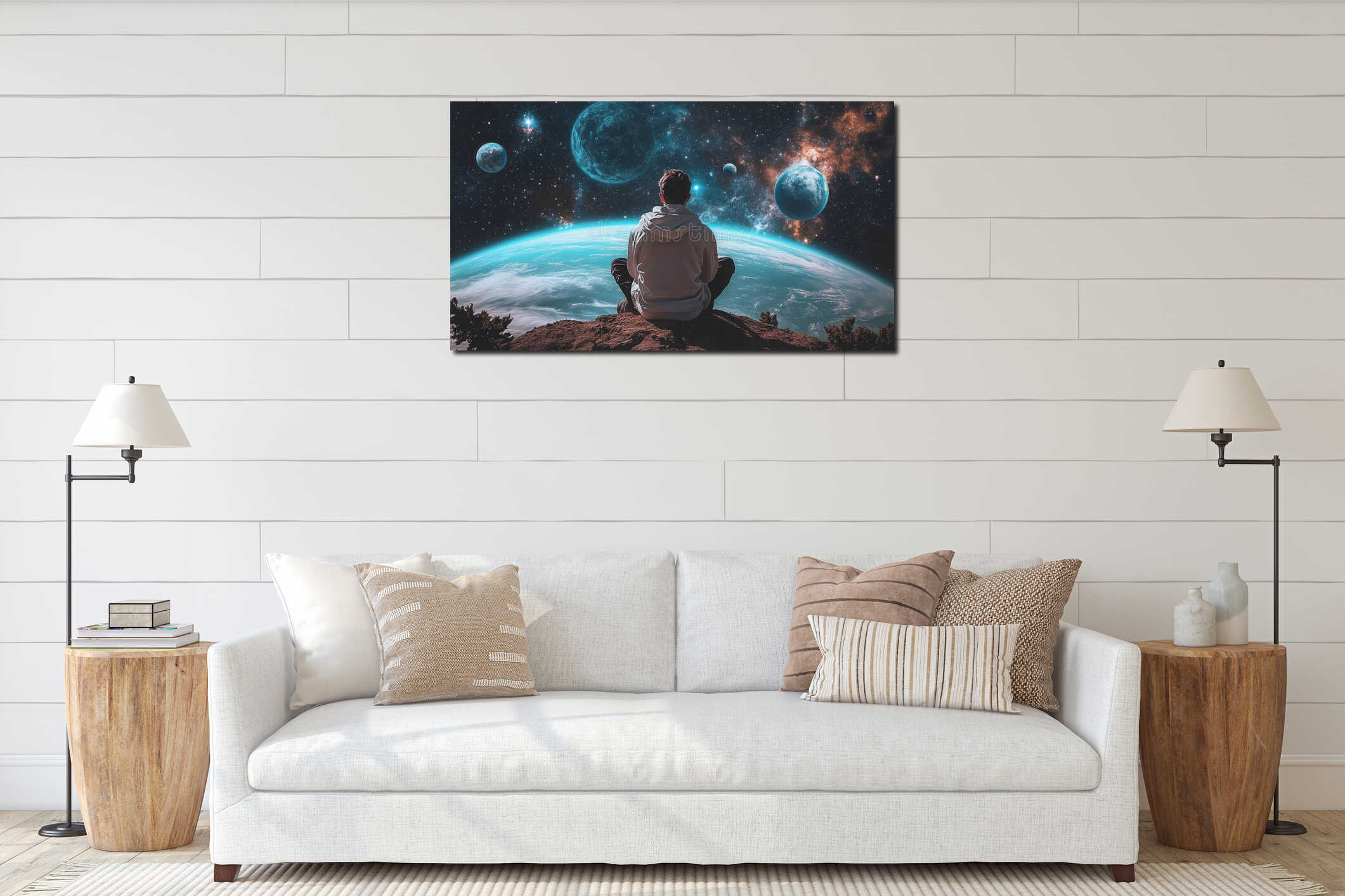 Canvas hanging interior mockup