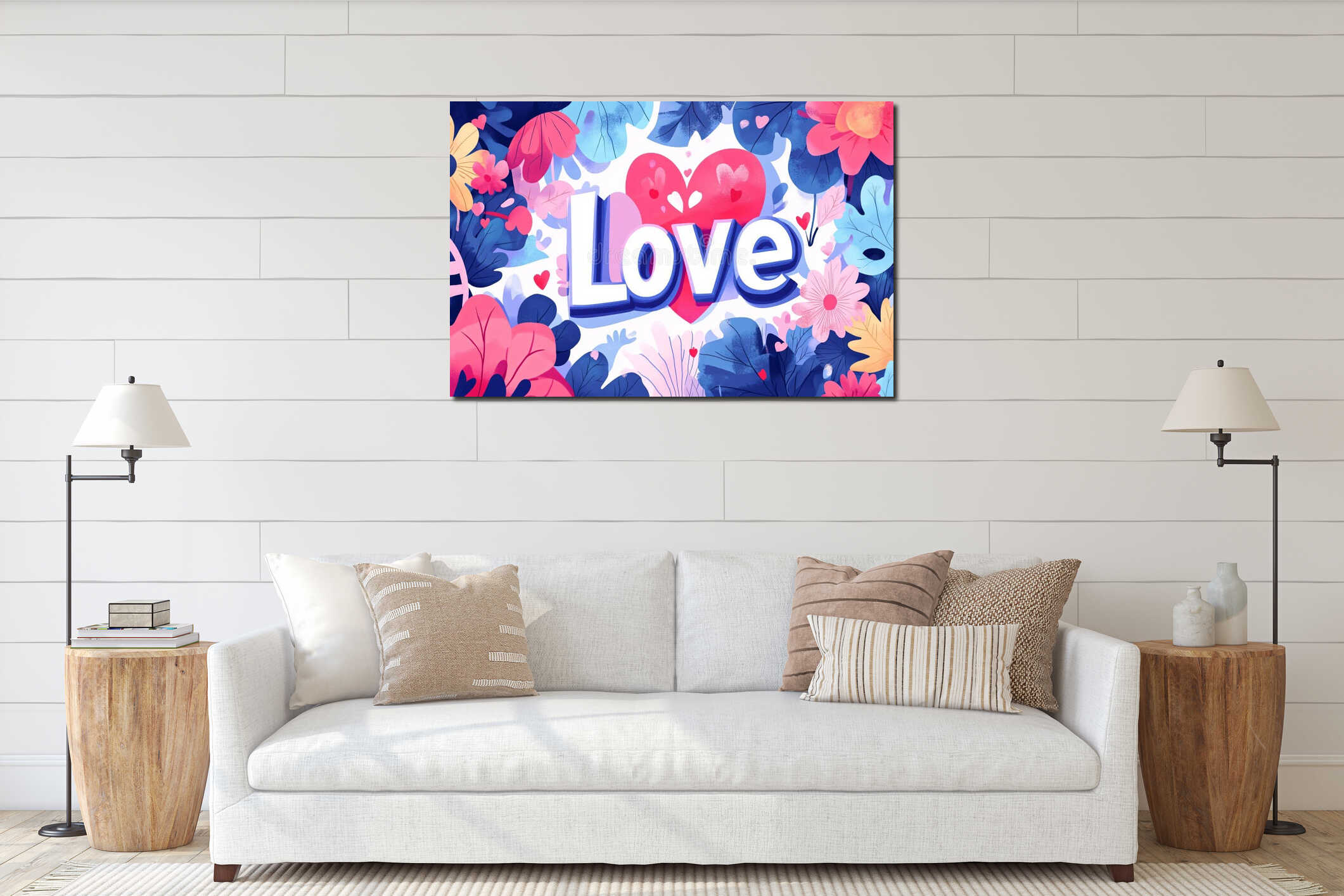 Canvas hanging interior mockup