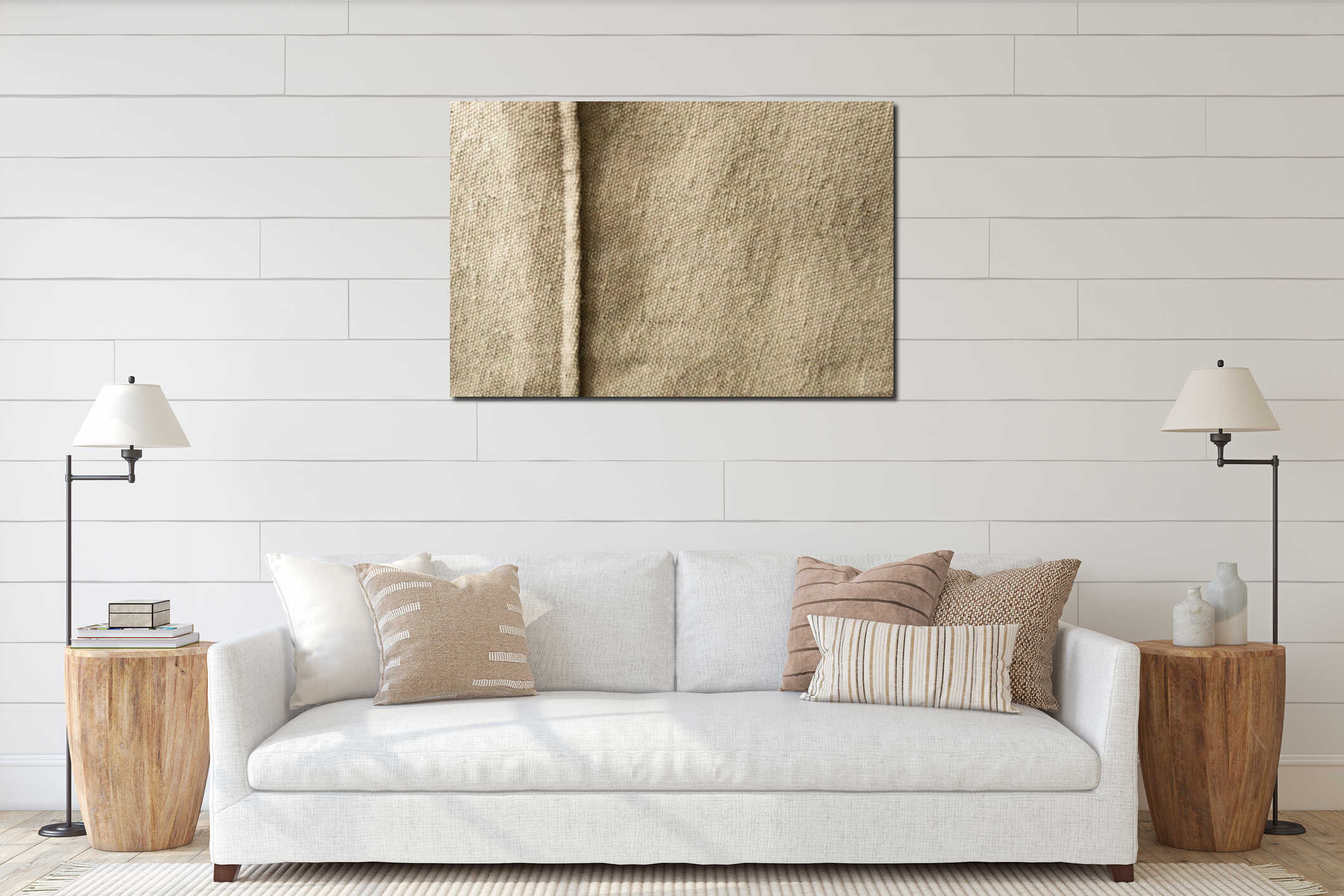 Canvas hanging interior mockup