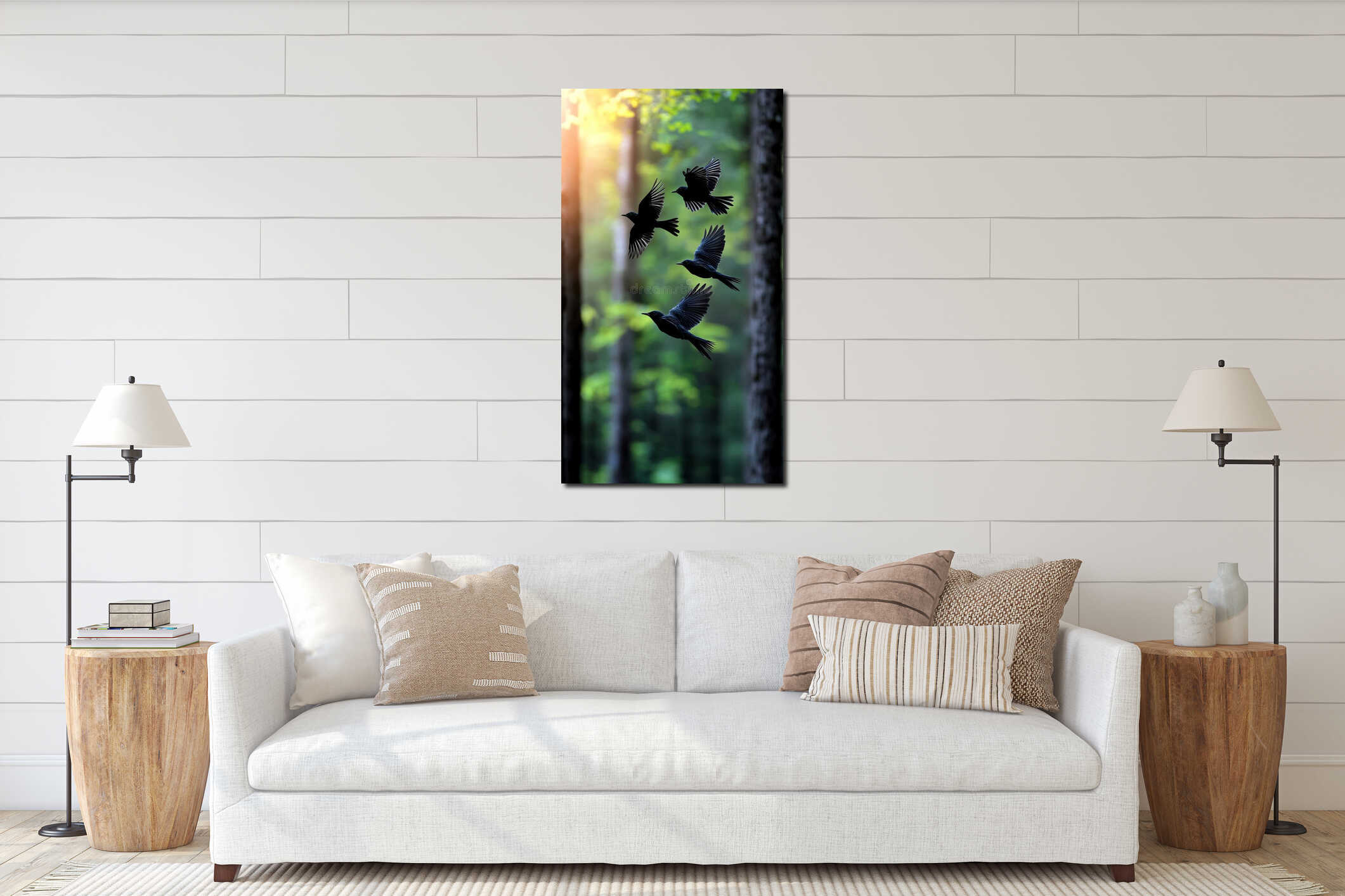 Canvas hanging interior mockup