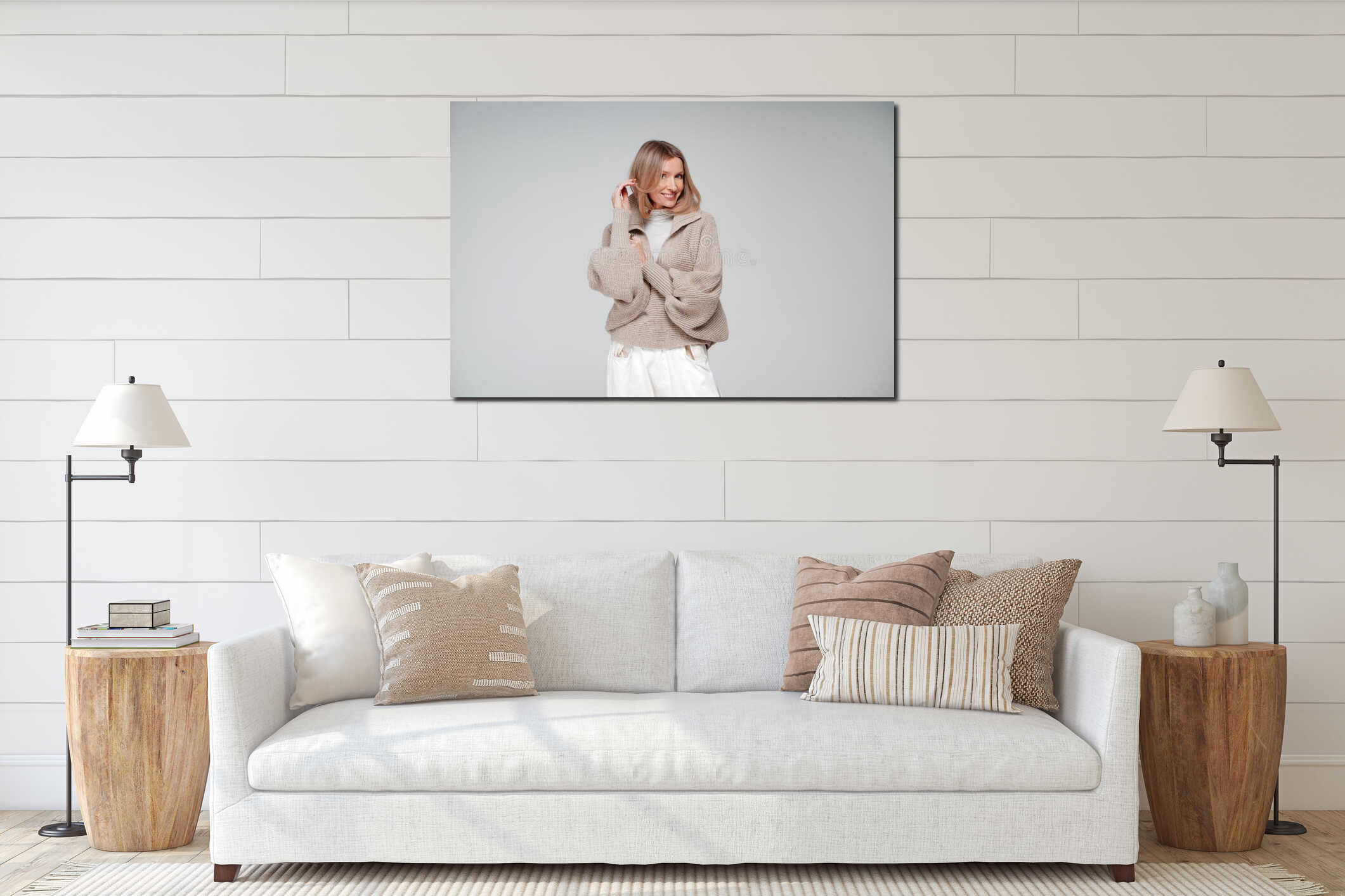 Canvas hanging interior mockup