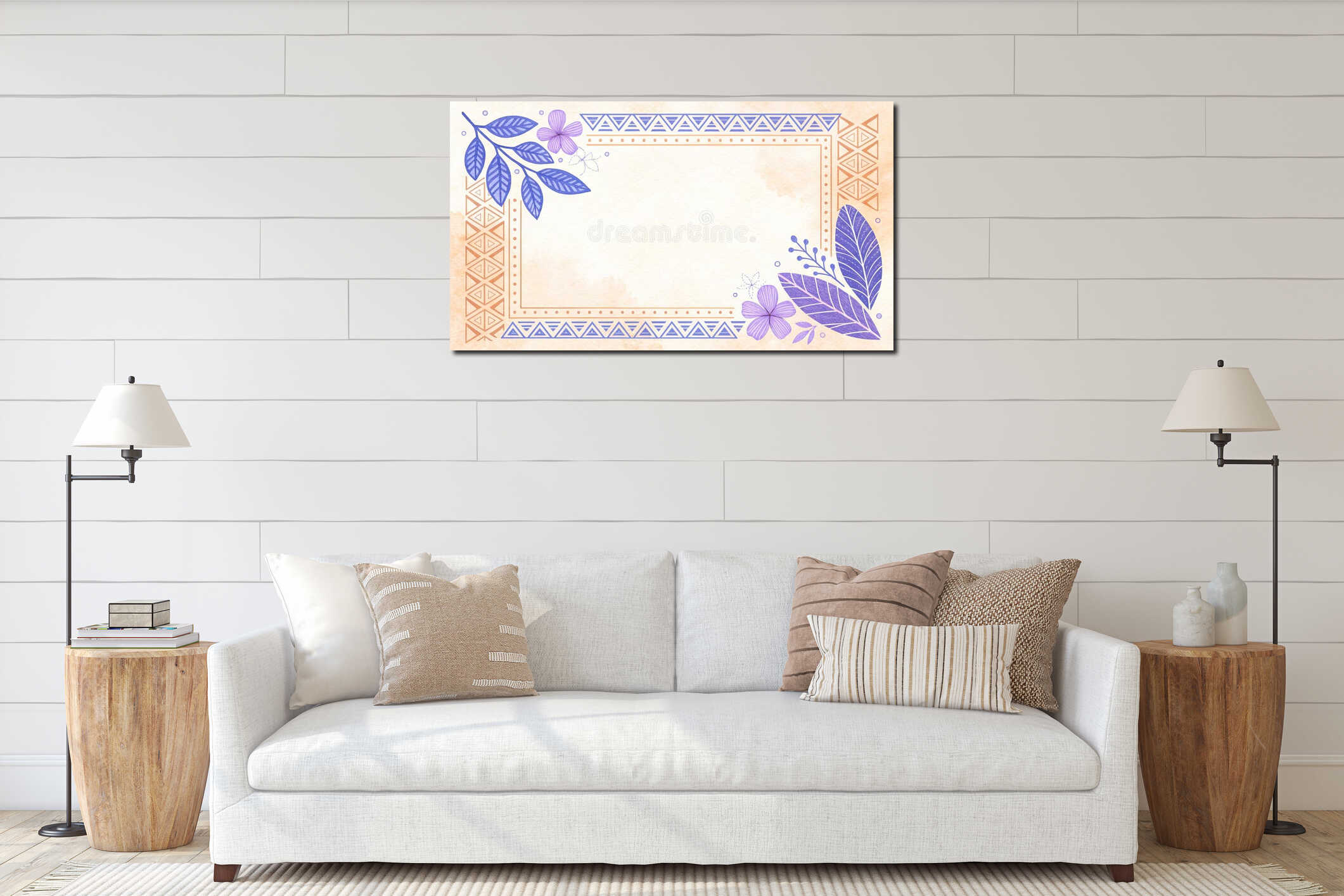 Canvas hanging interior mockup