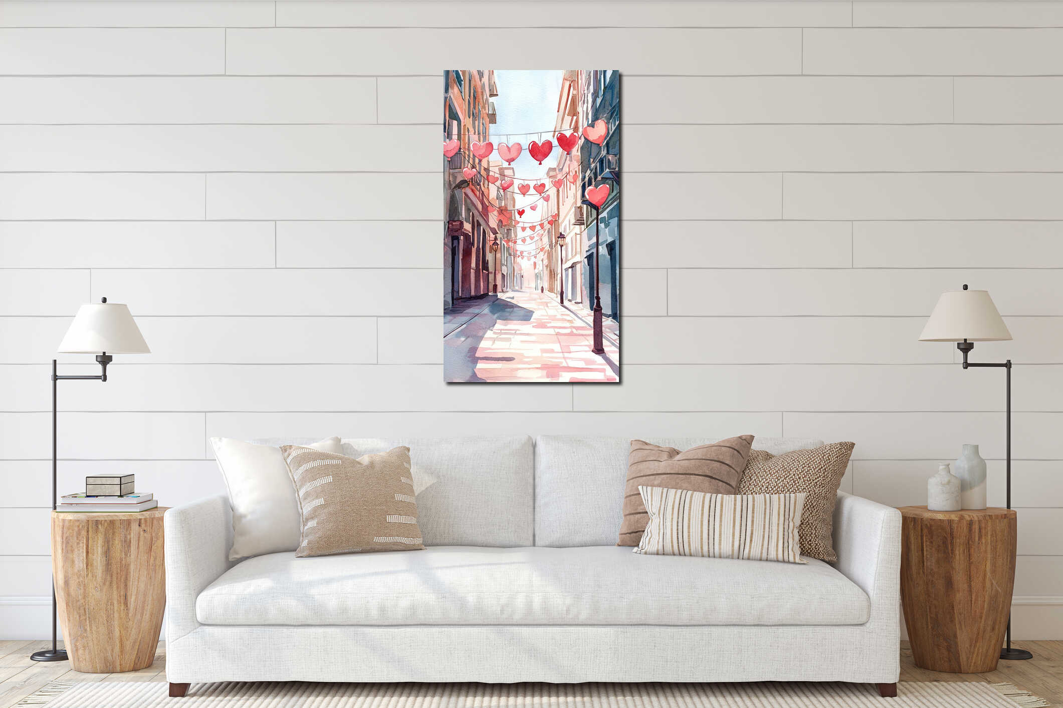 Canvas hanging interior mockup