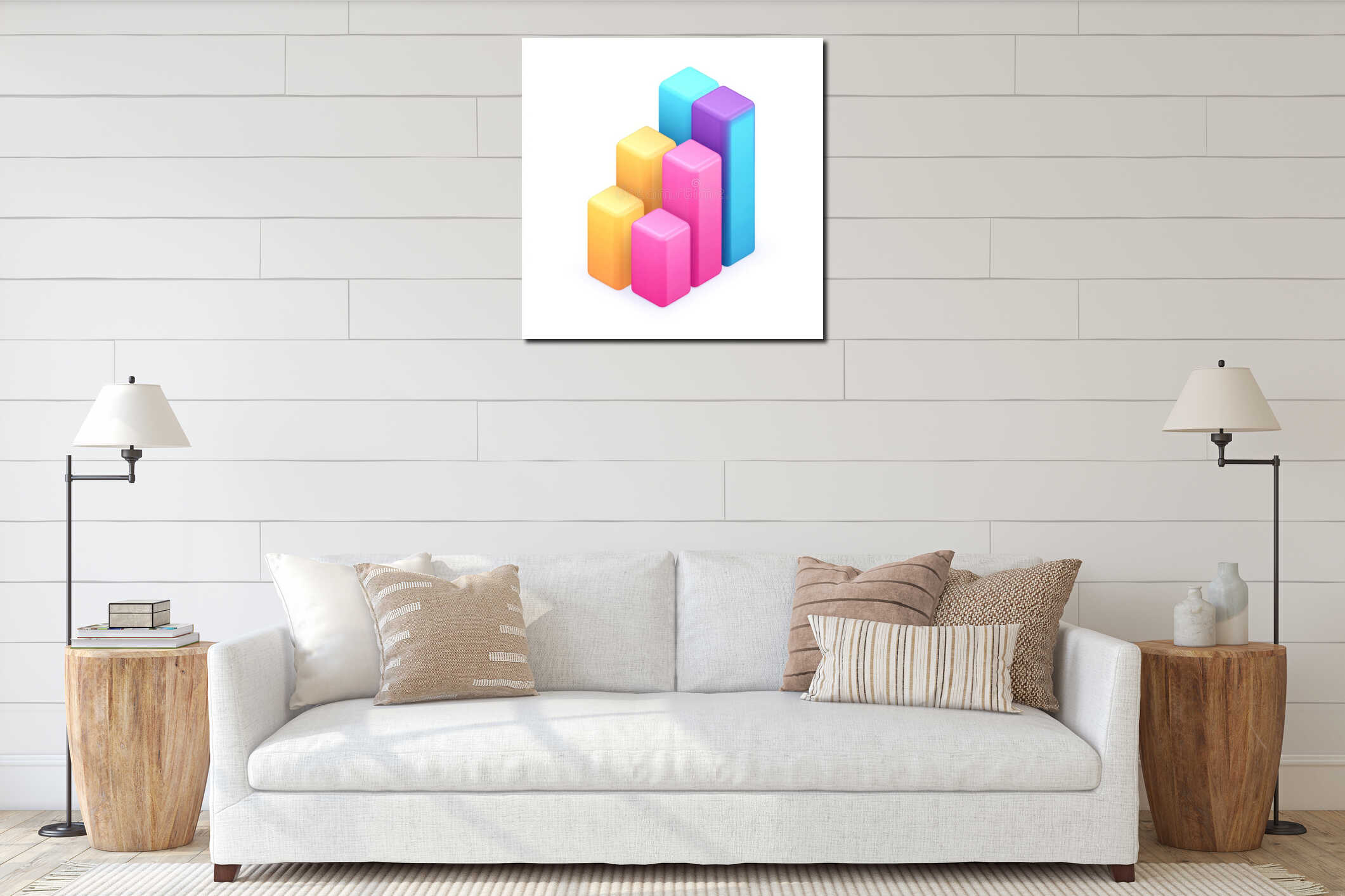 Canvas hanging interior mockup