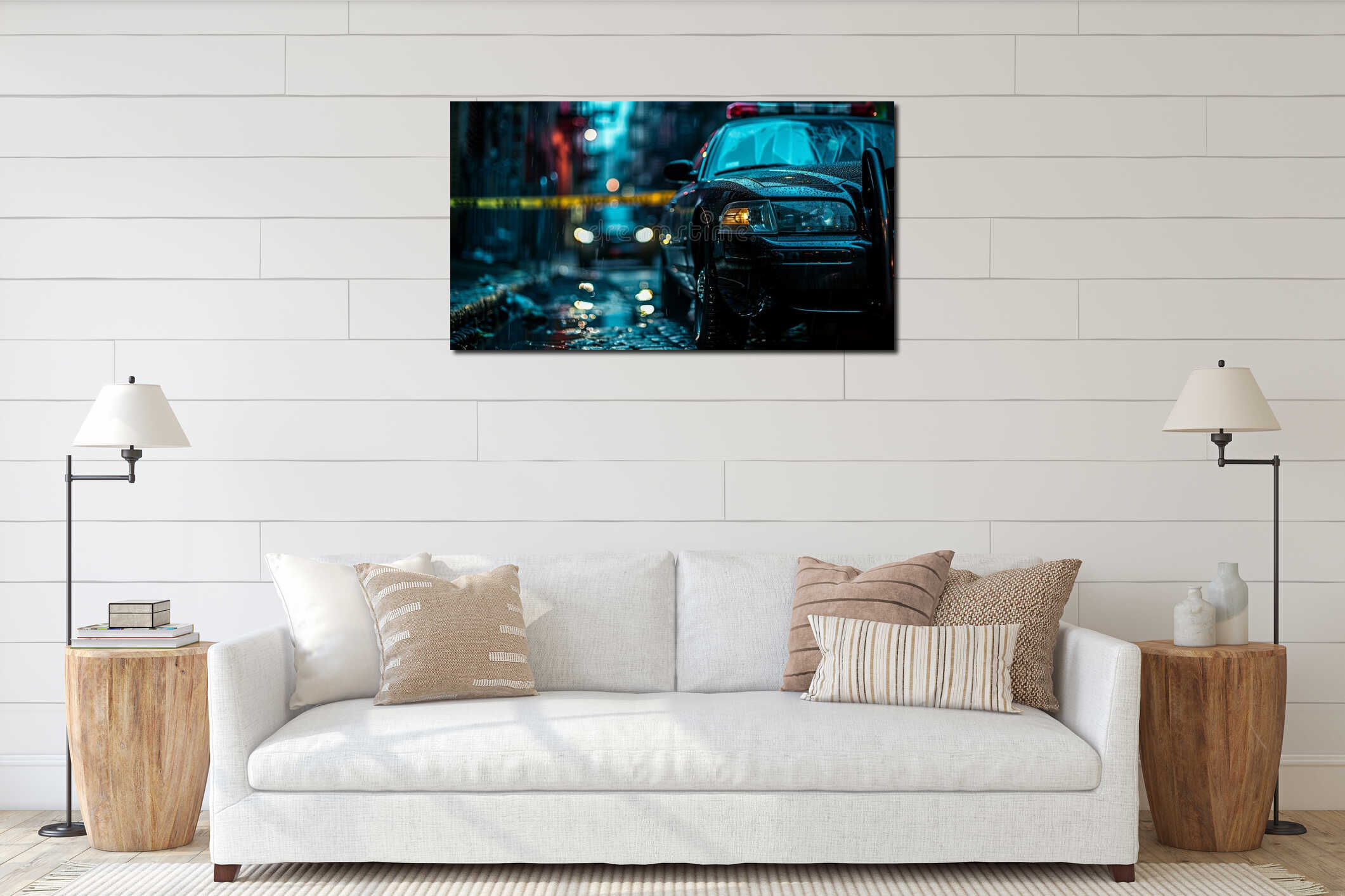 Canvas hanging interior mockup