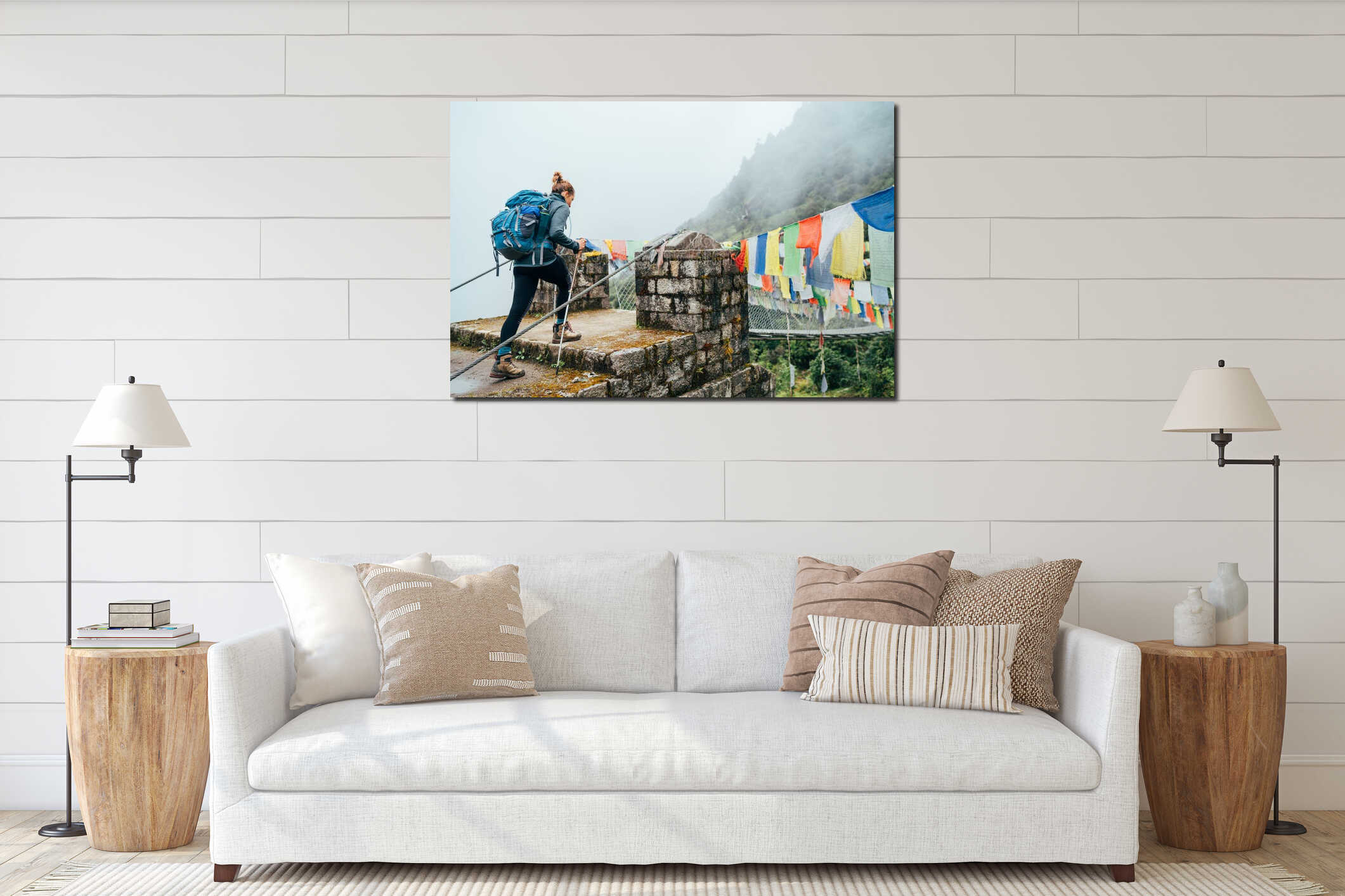 Canvas hanging interior mockup