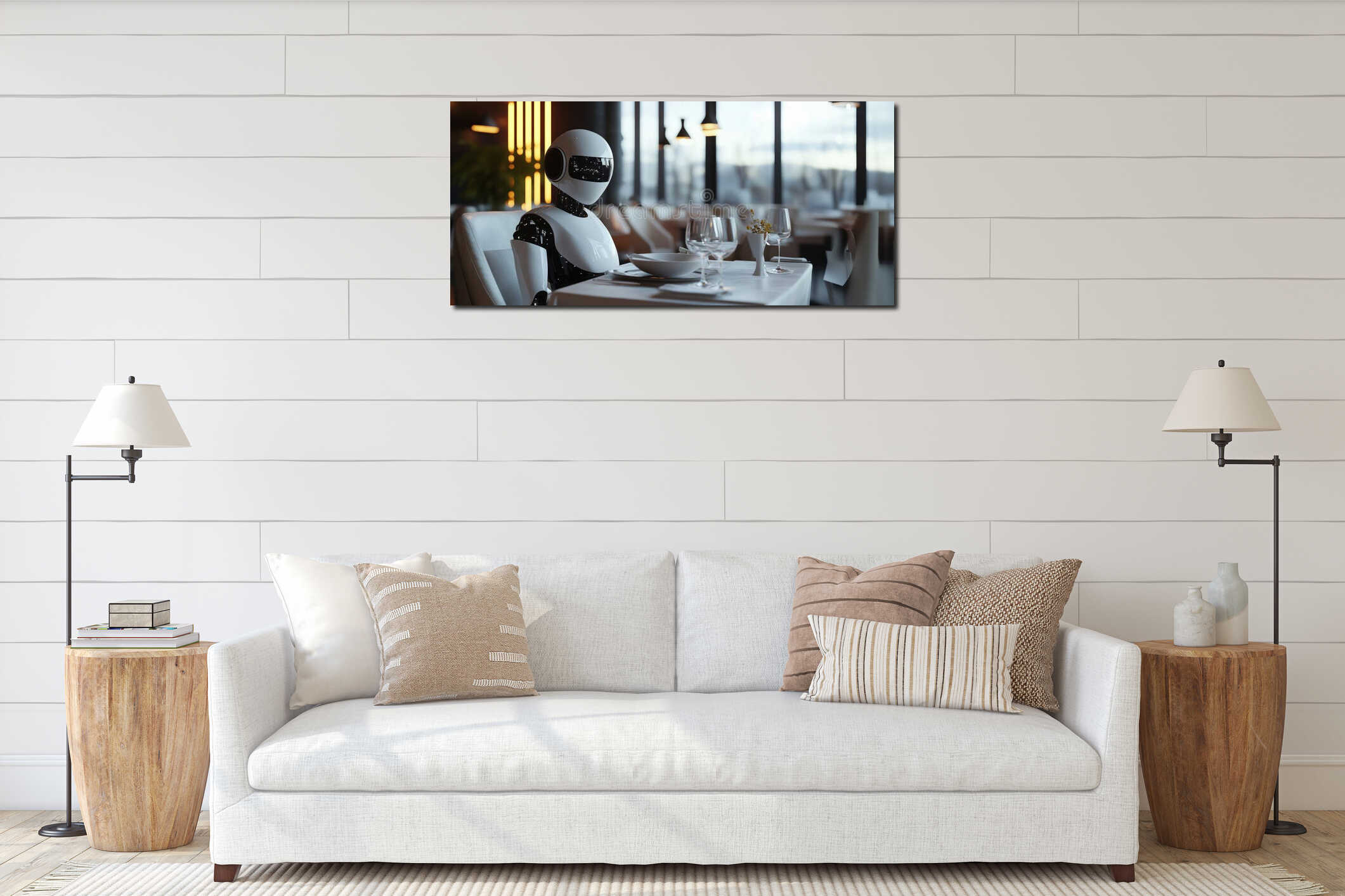 Canvas hanging interior mockup