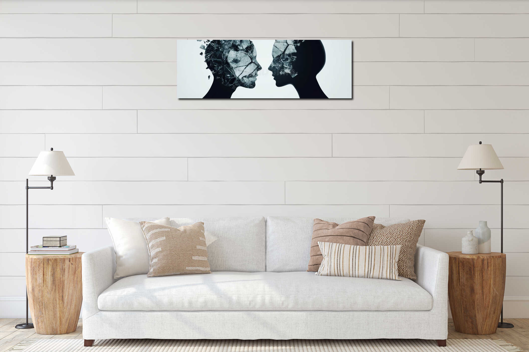 Canvas hanging interior mockup