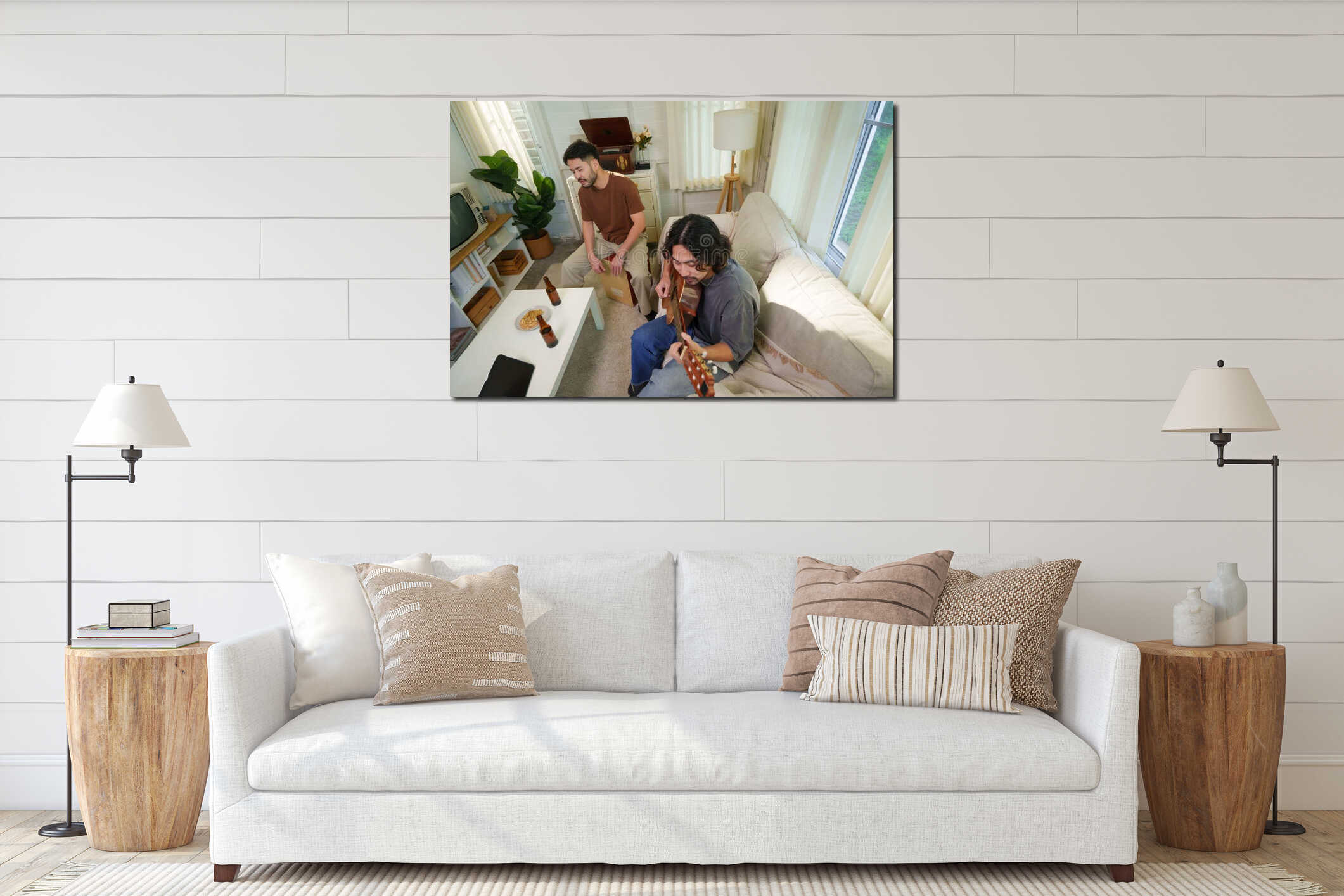 Canvas hanging interior mockup