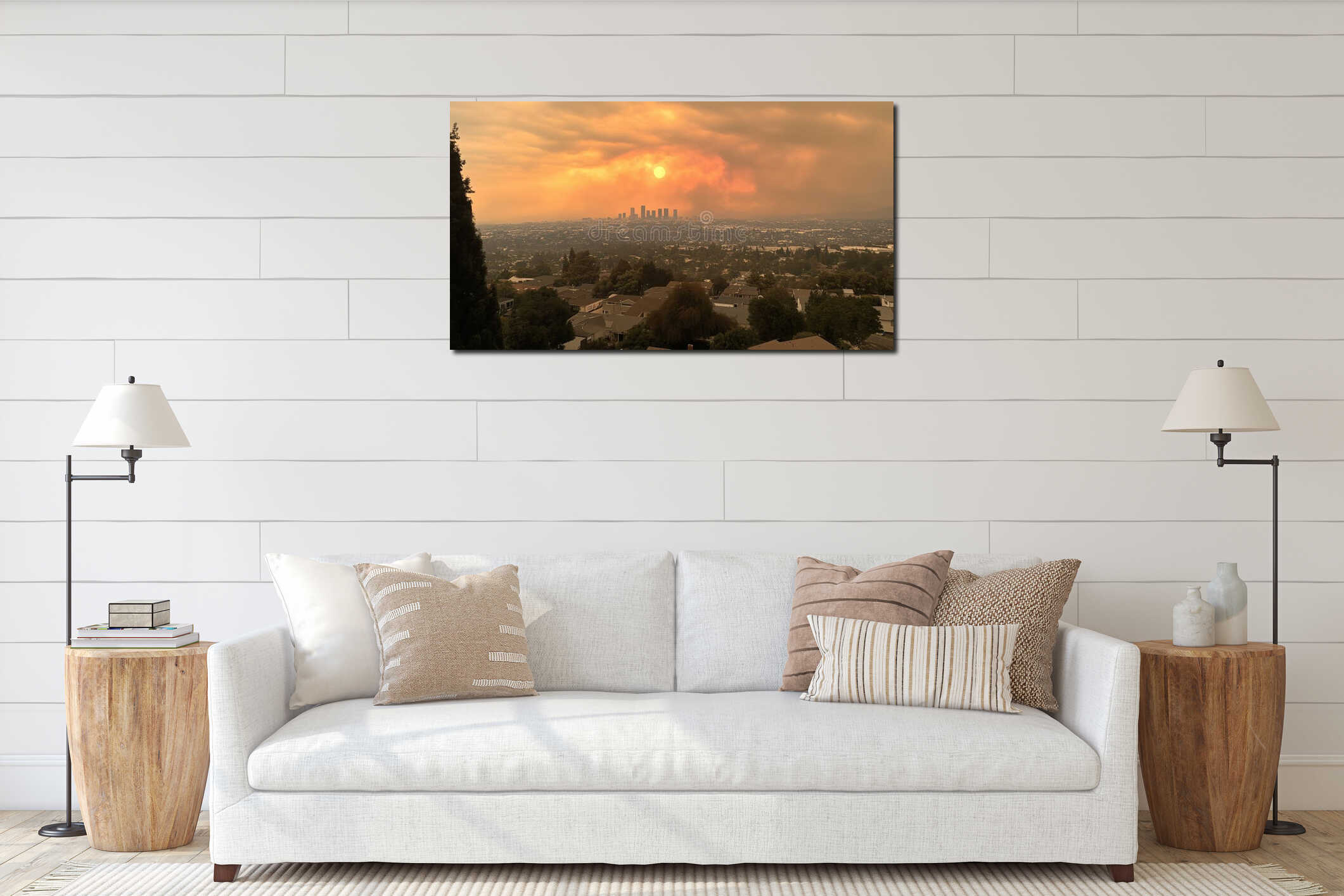 Canvas hanging interior mockup