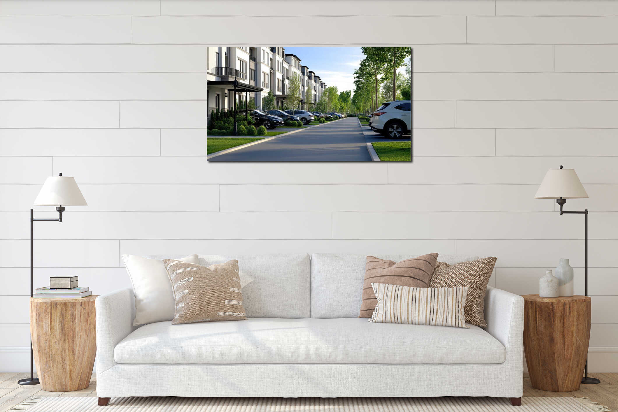 Canvas hanging interior mockup