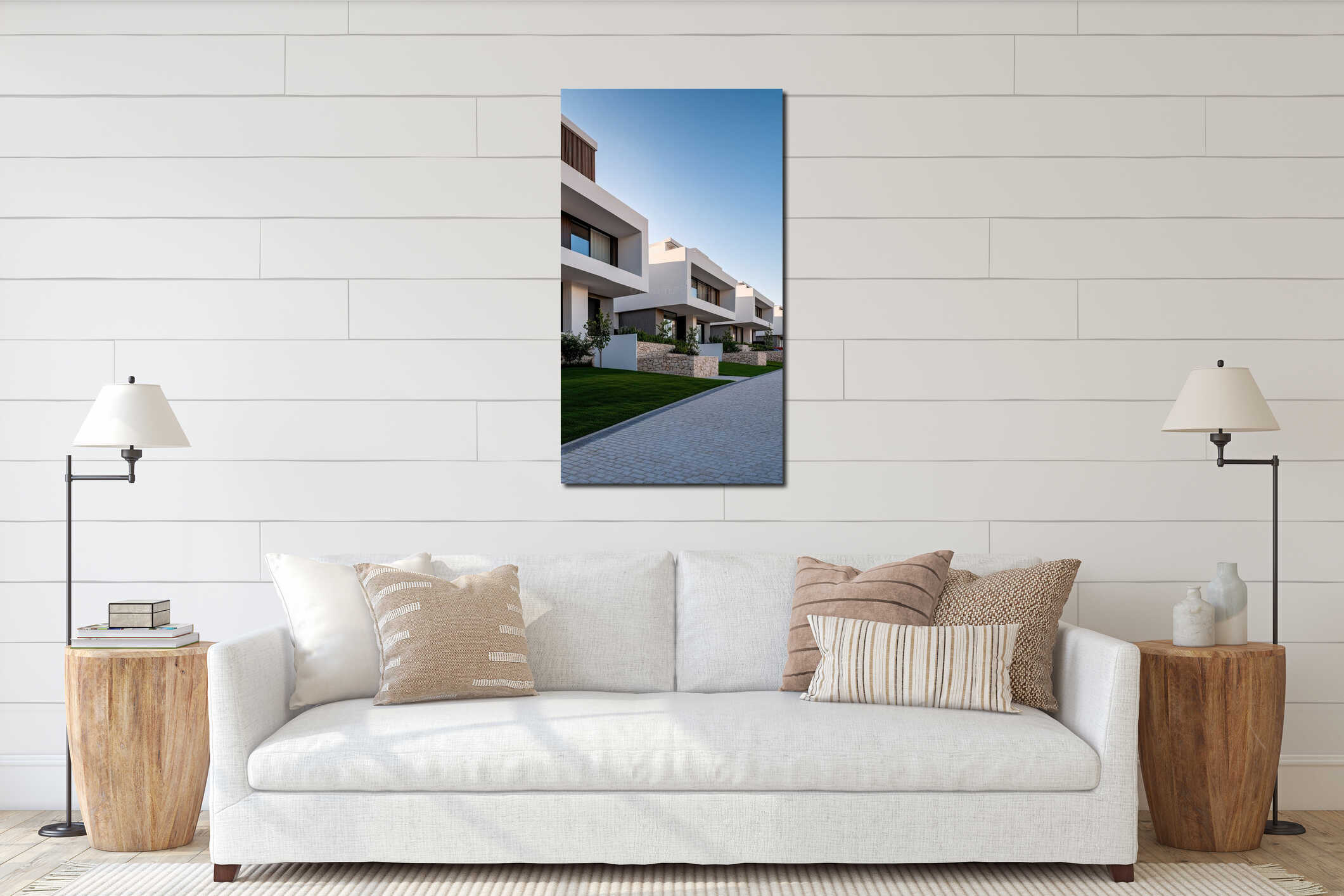 Canvas hanging interior mockup