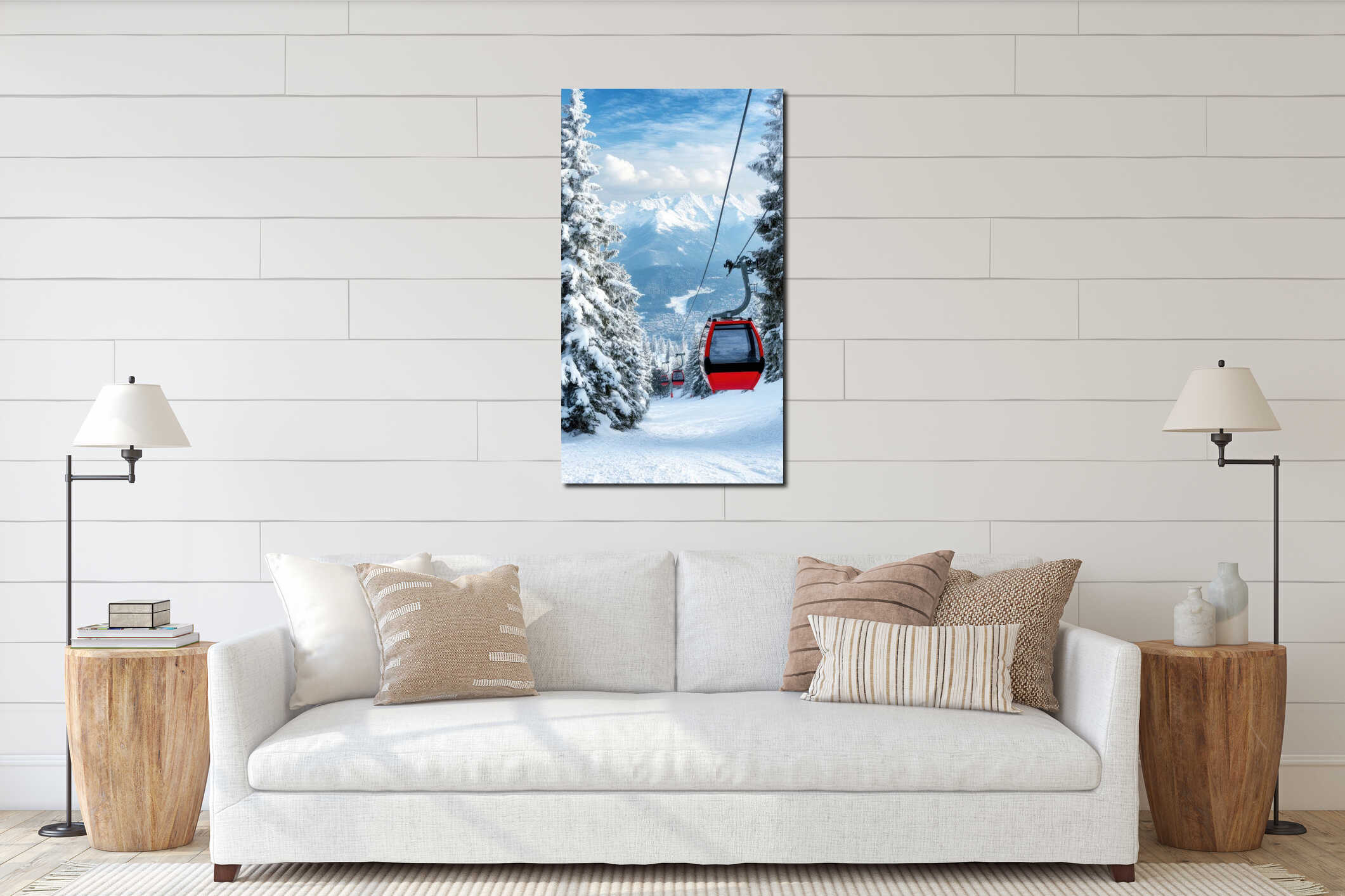 Canvas hanging interior mockup