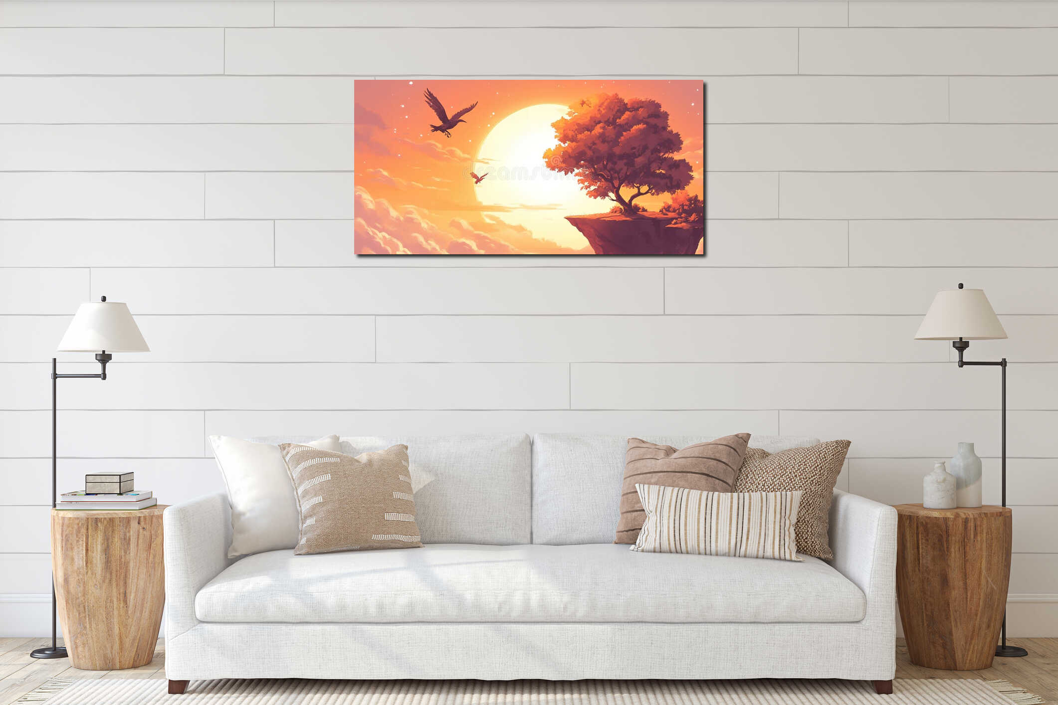 Canvas hanging interior mockup