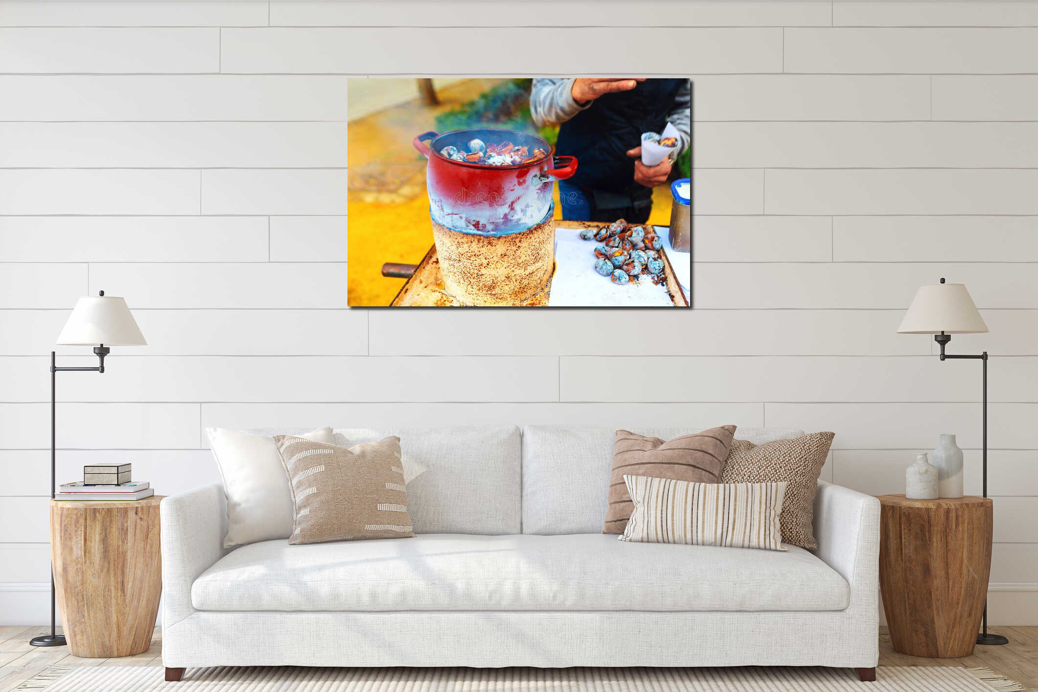 Canvas hanging interior mockup