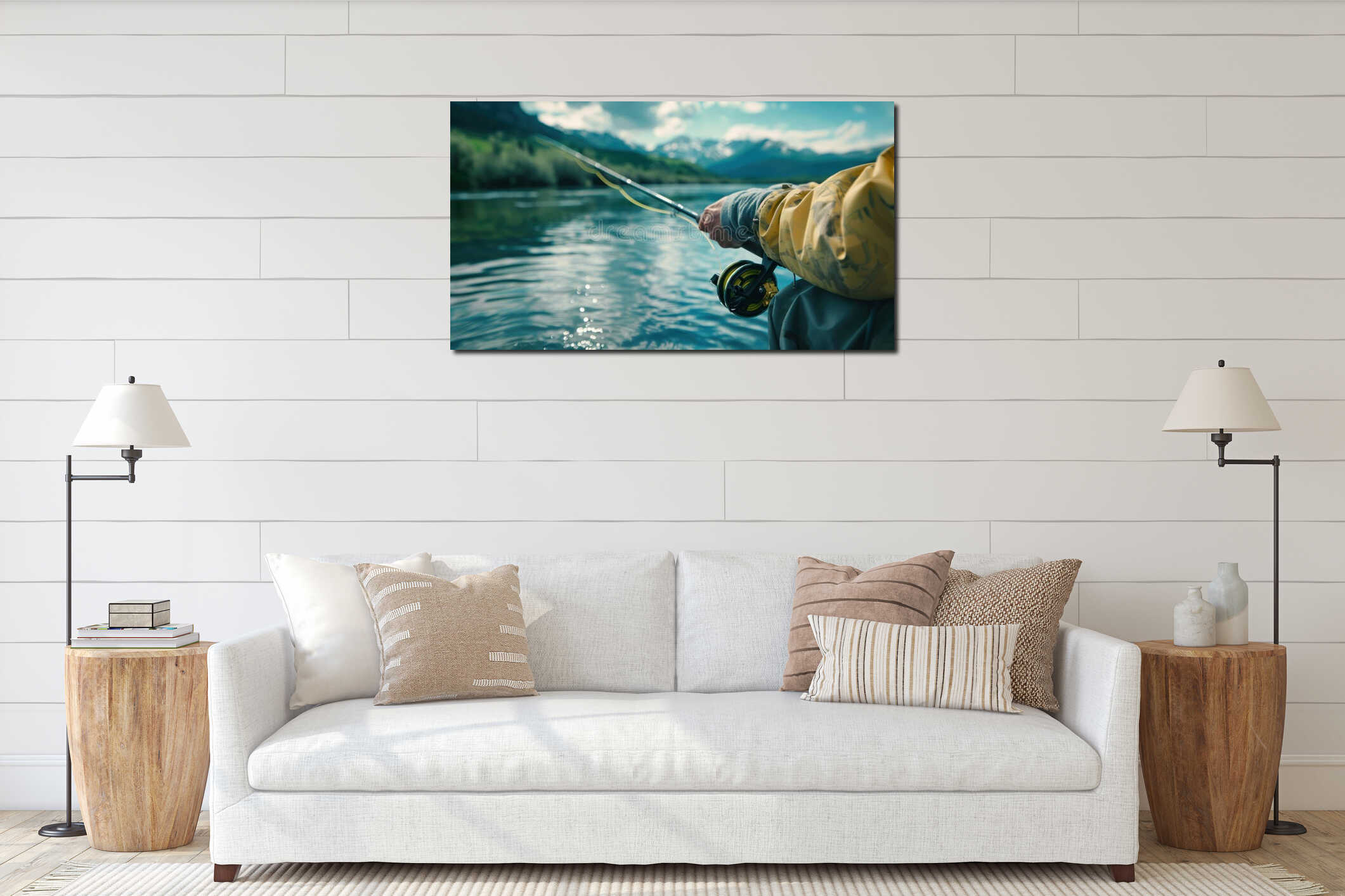 Canvas hanging interior mockup