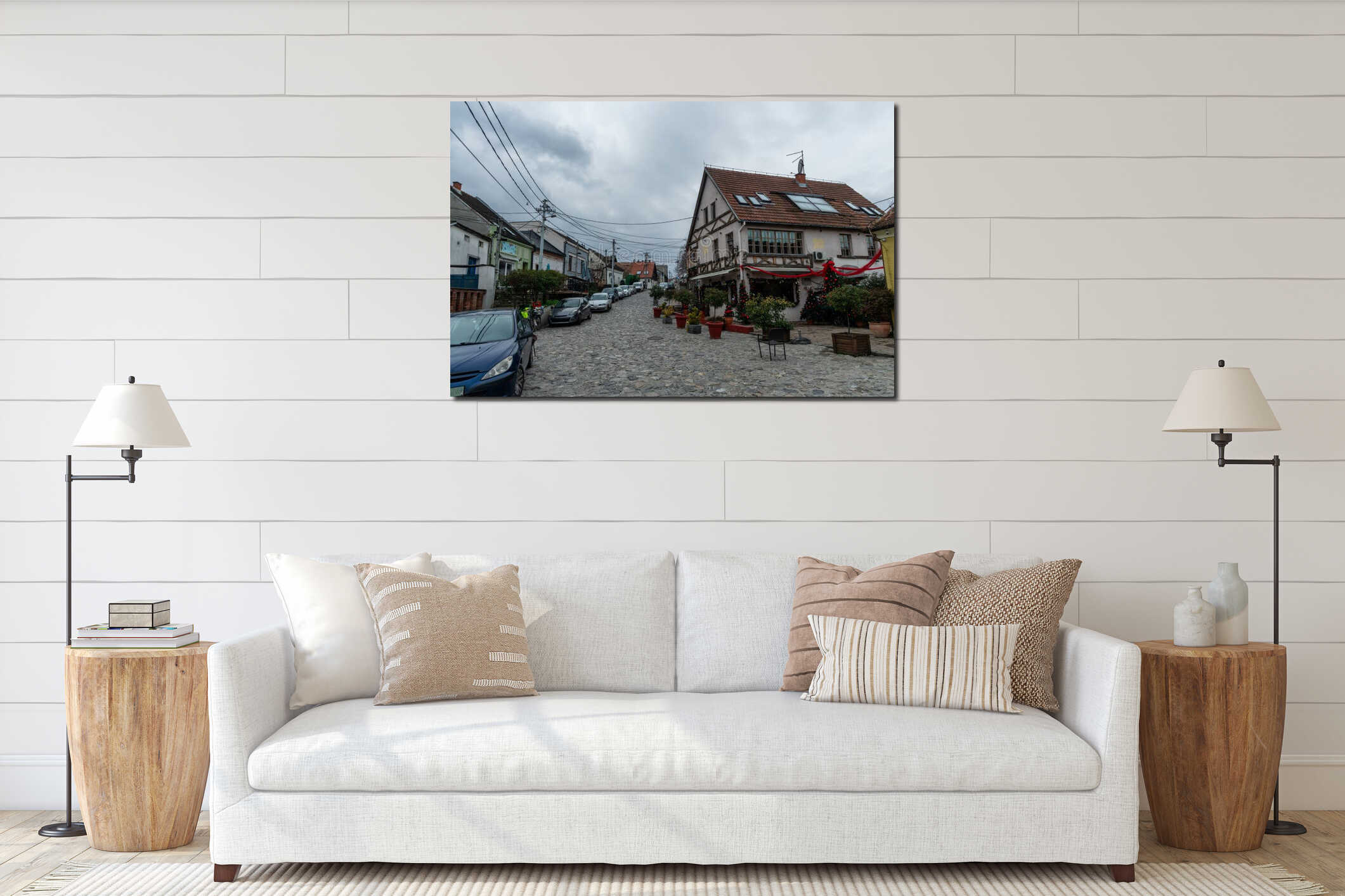 Canvas hanging interior mockup