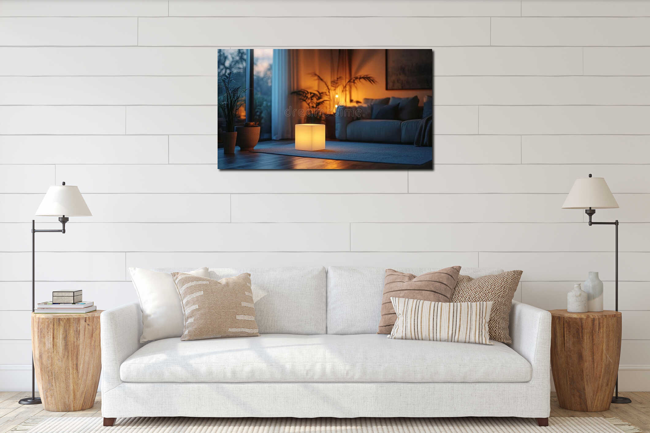 Canvas hanging interior mockup