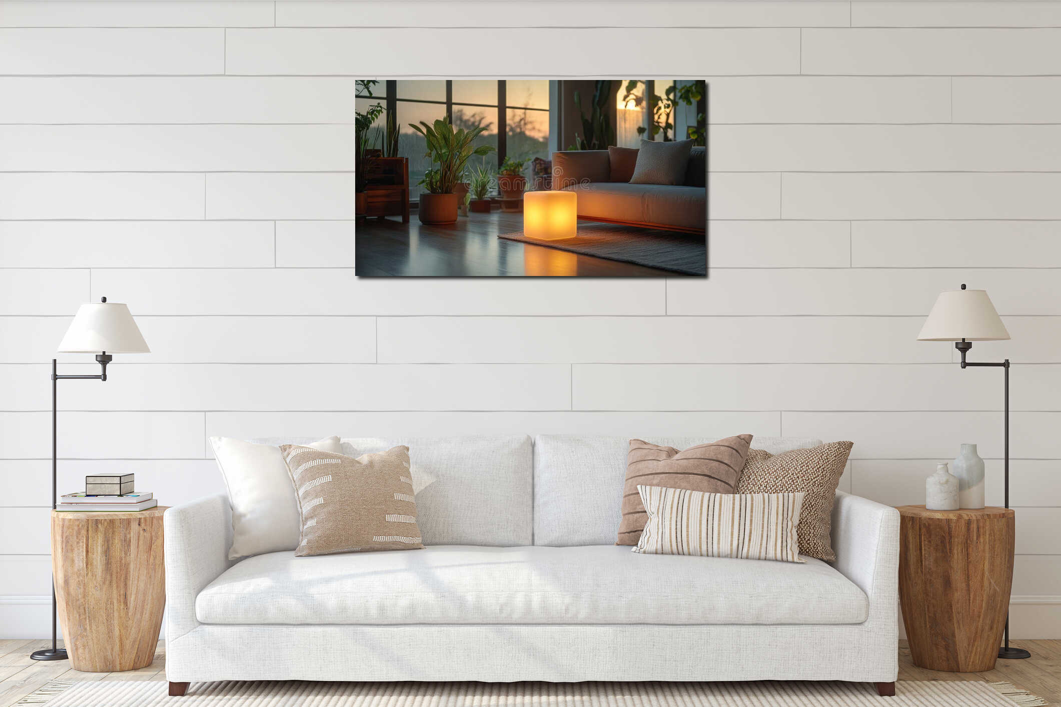 Canvas hanging interior mockup