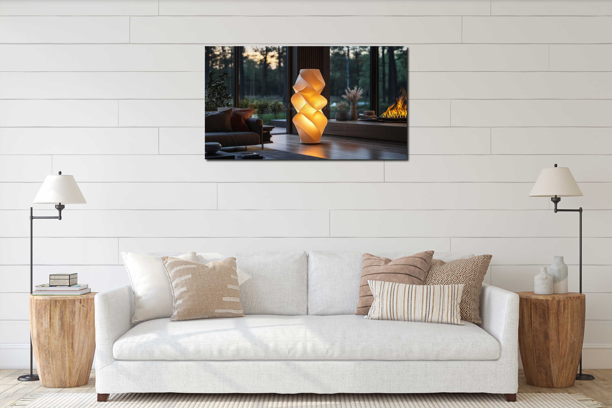 Canvas hanging interior mockup