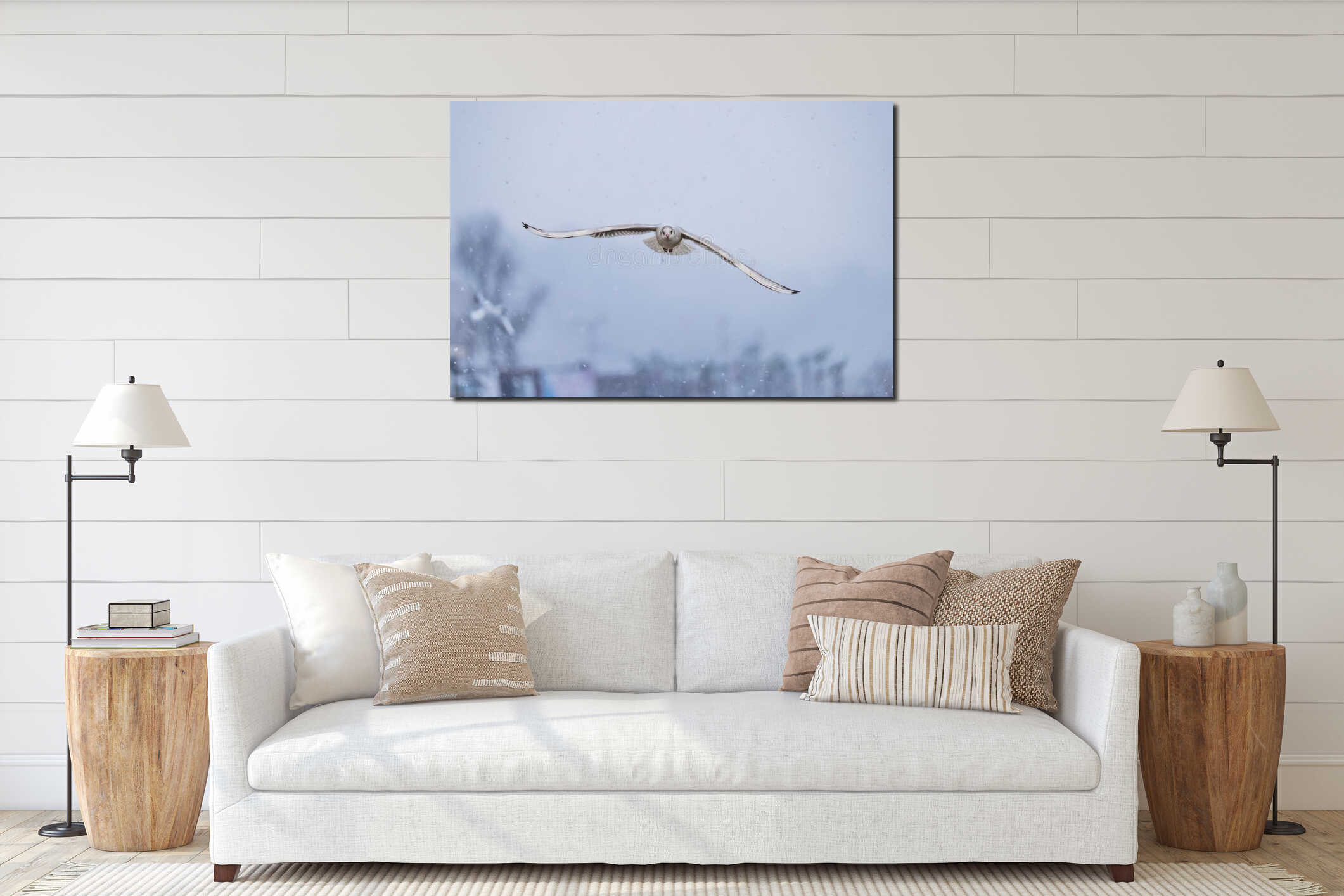 Canvas hanging interior mockup