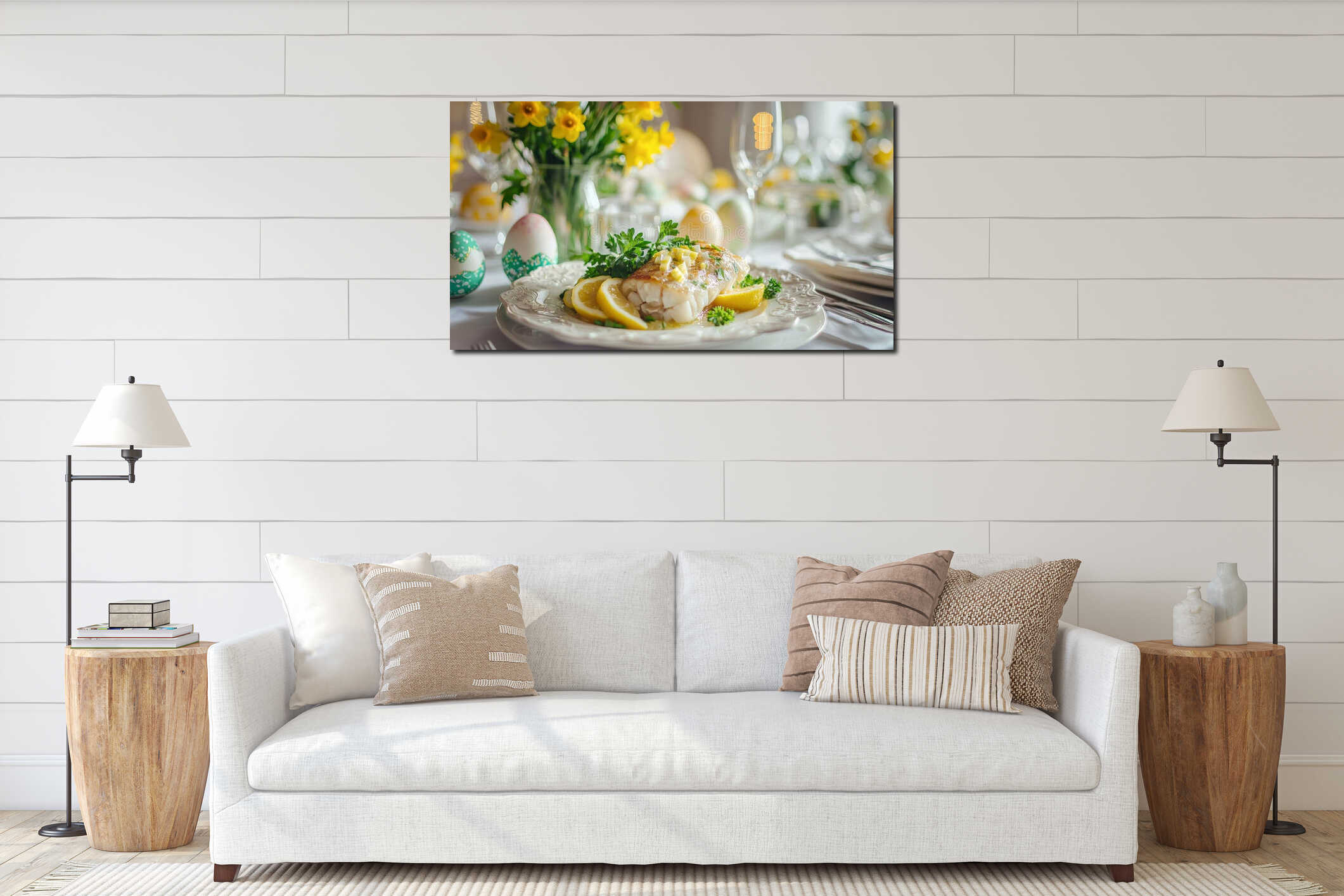 Canvas hanging interior mockup