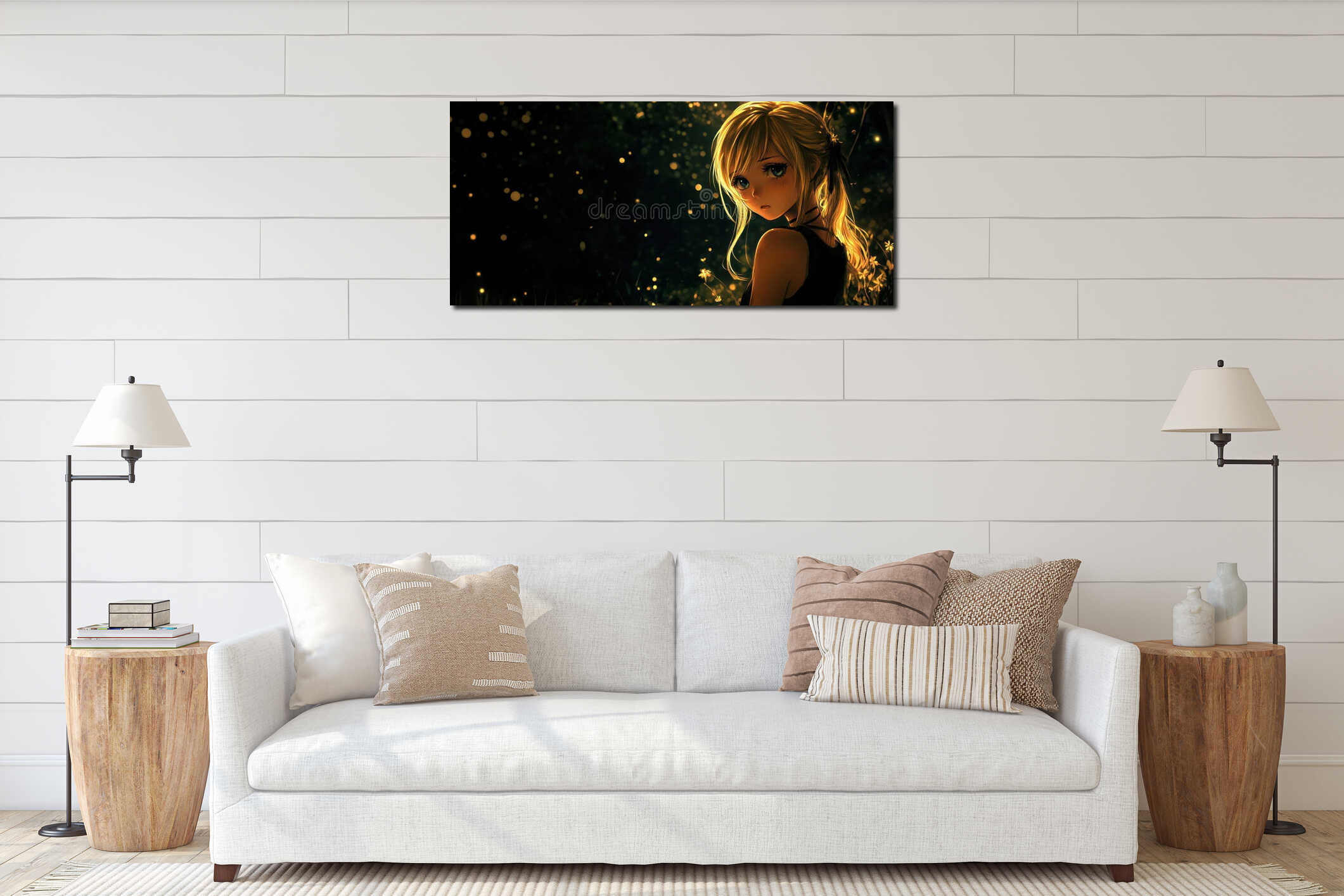 Canvas hanging interior mockup