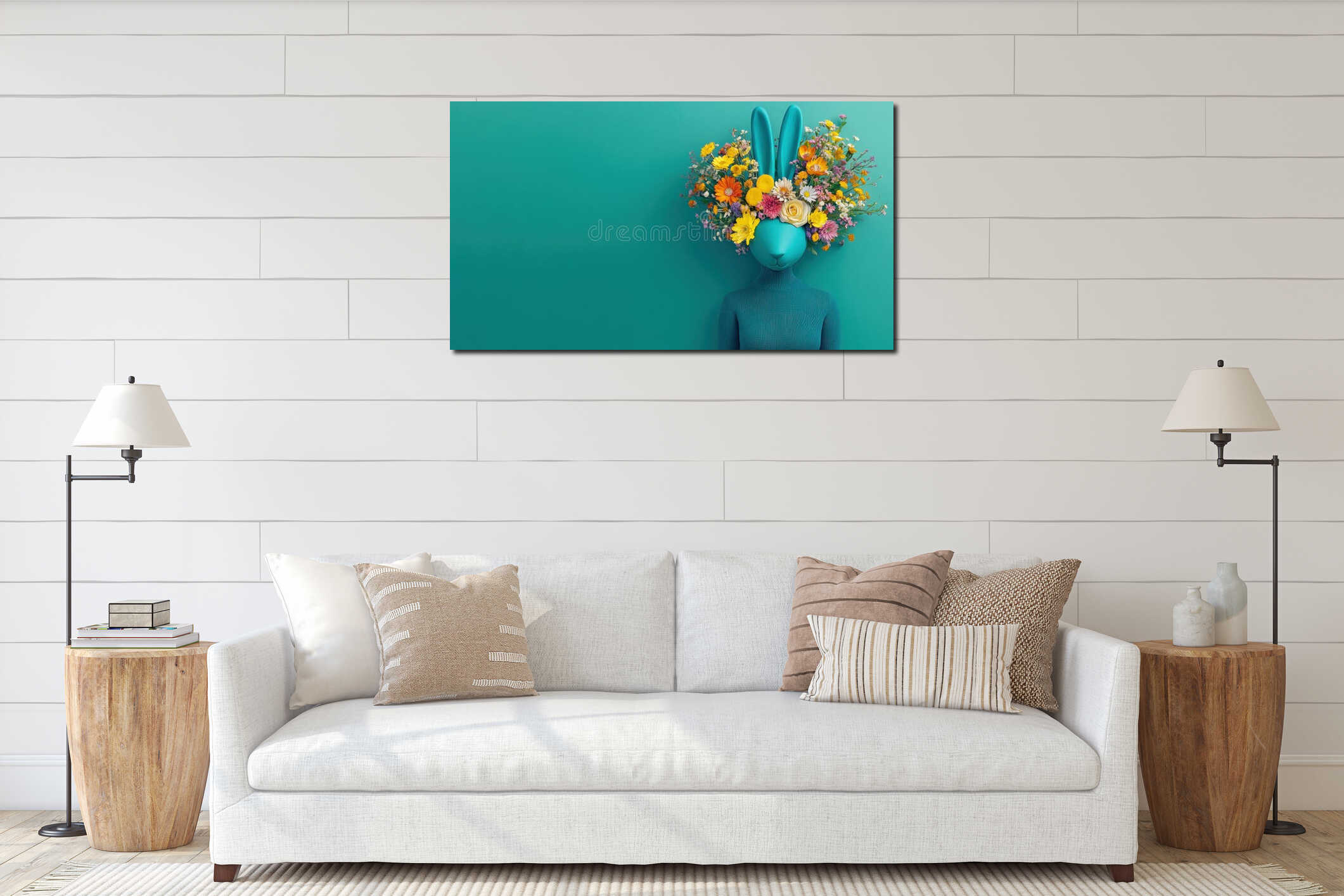 Canvas hanging interior mockup