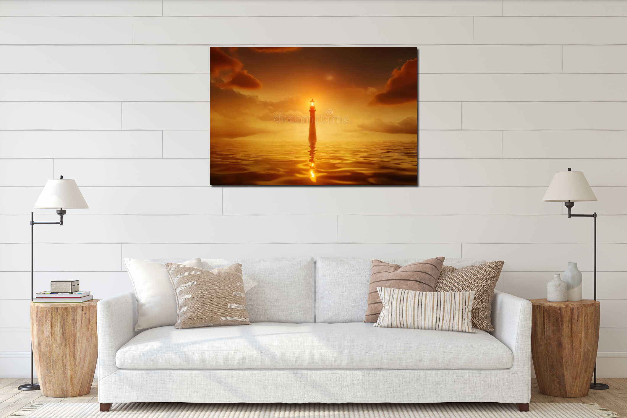 Canvas hanging interior mockup