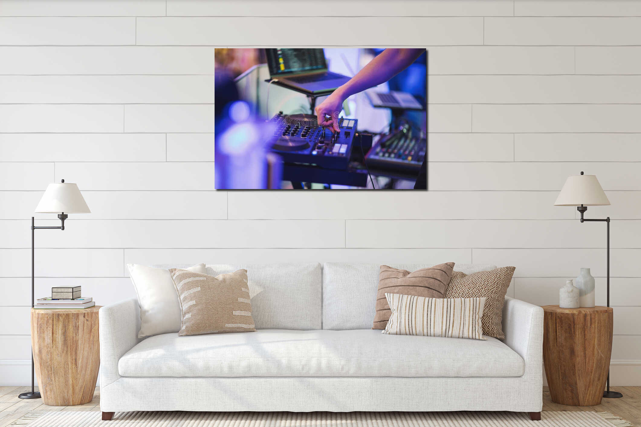 Canvas hanging interior mockup