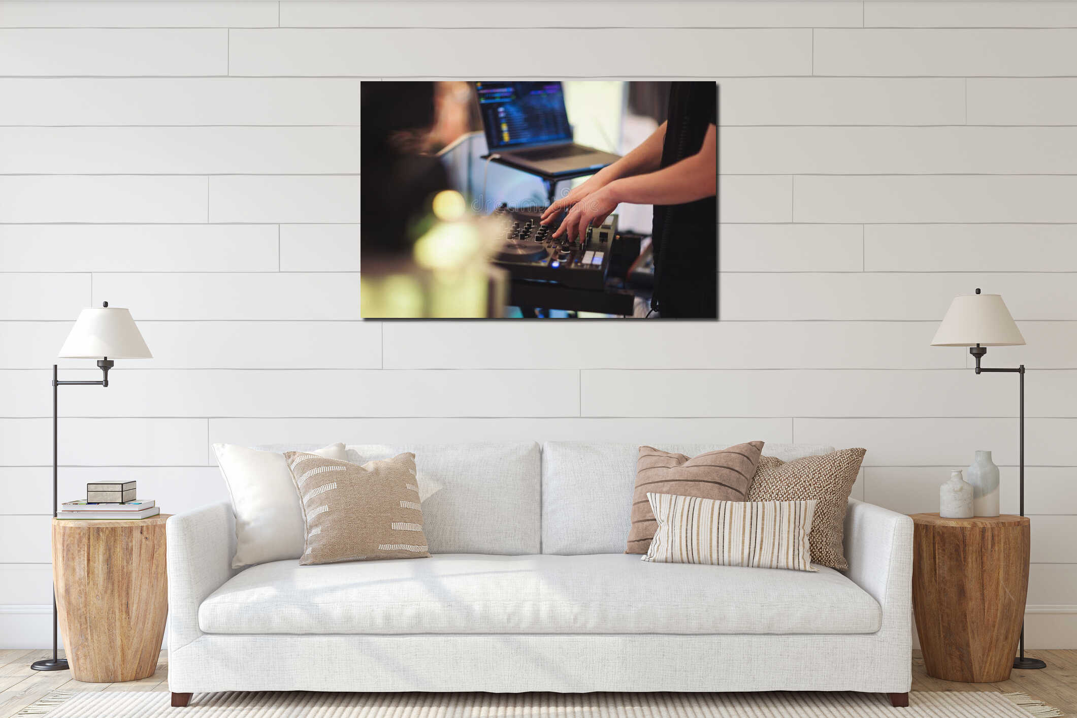 Canvas hanging interior mockup