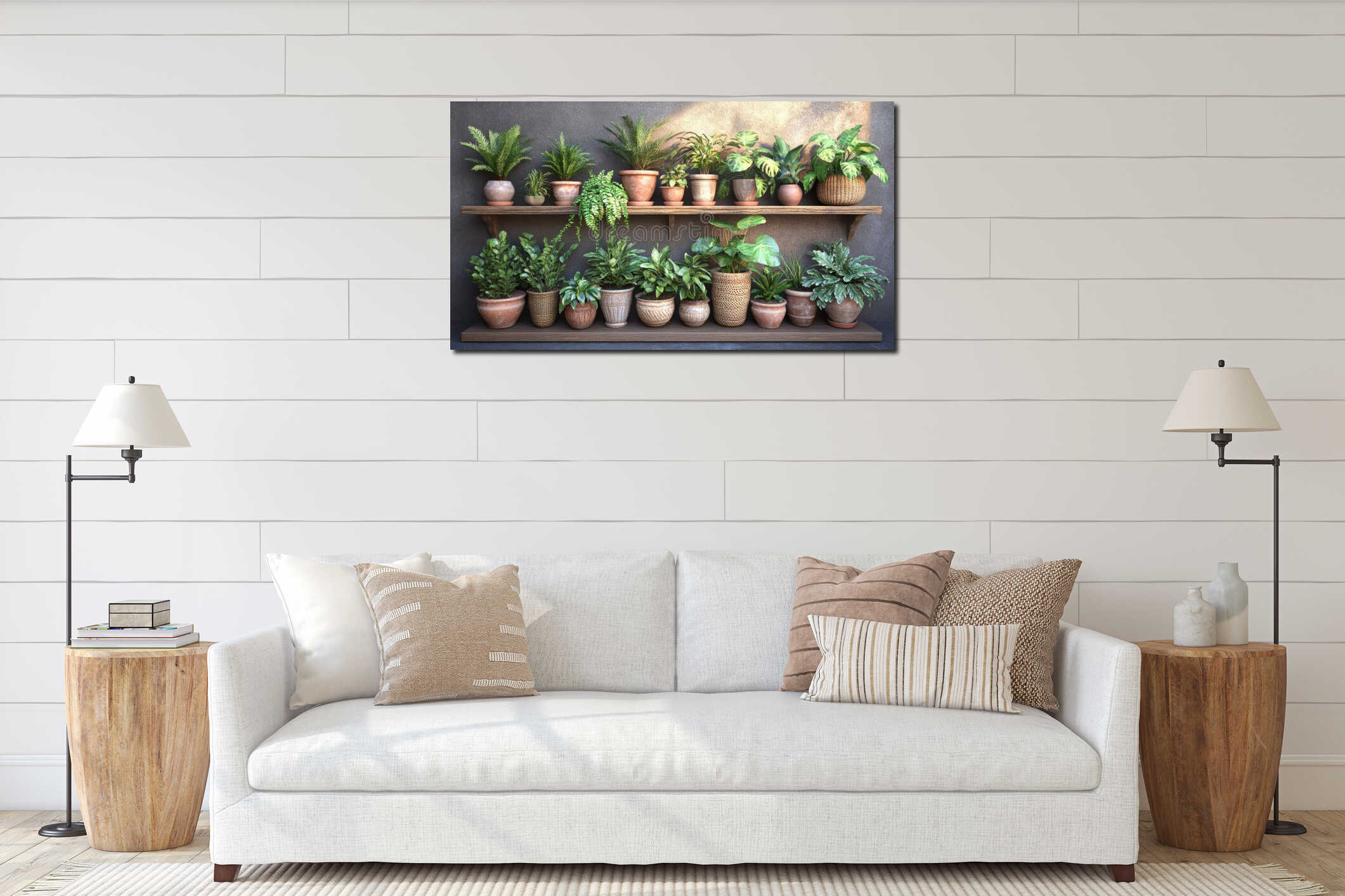 Canvas hanging interior mockup
