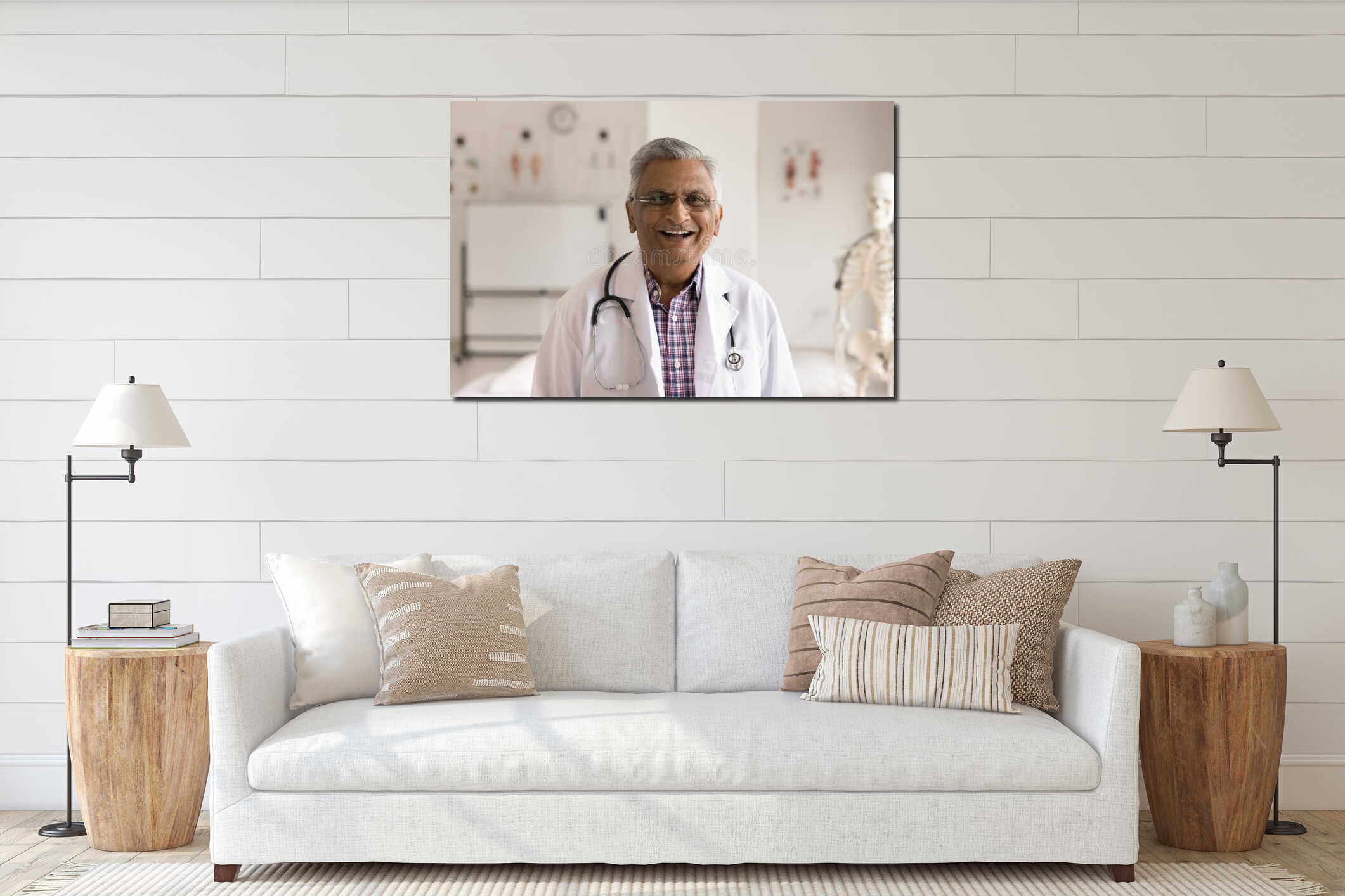 Canvas hanging interior mockup