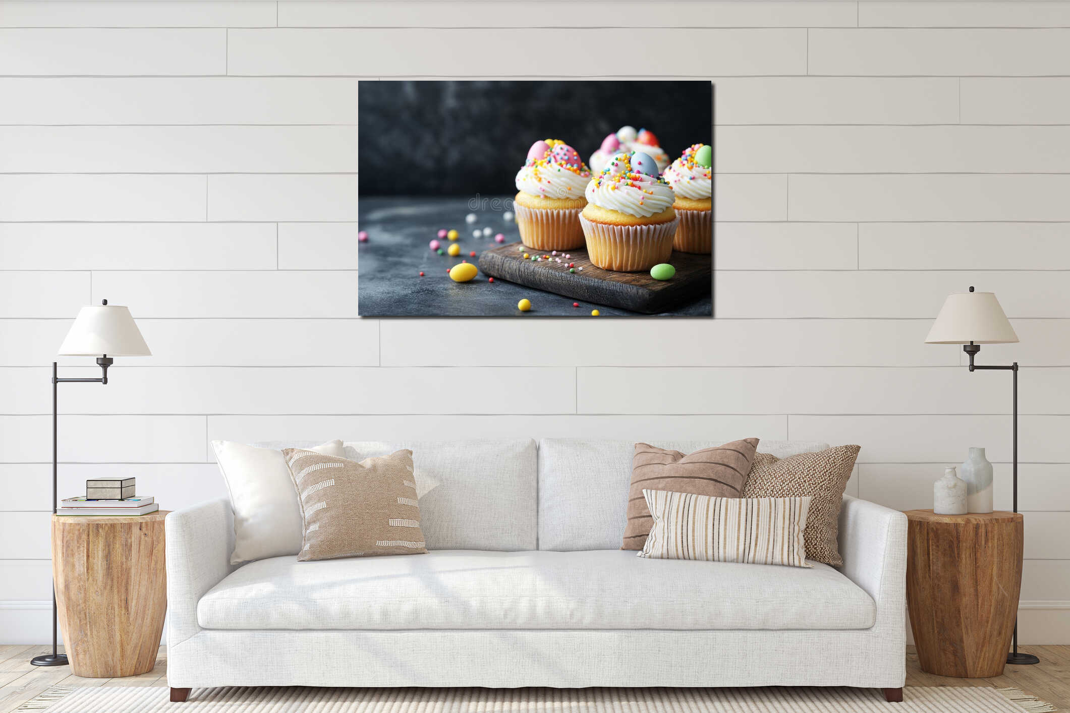 Canvas hanging interior mockup