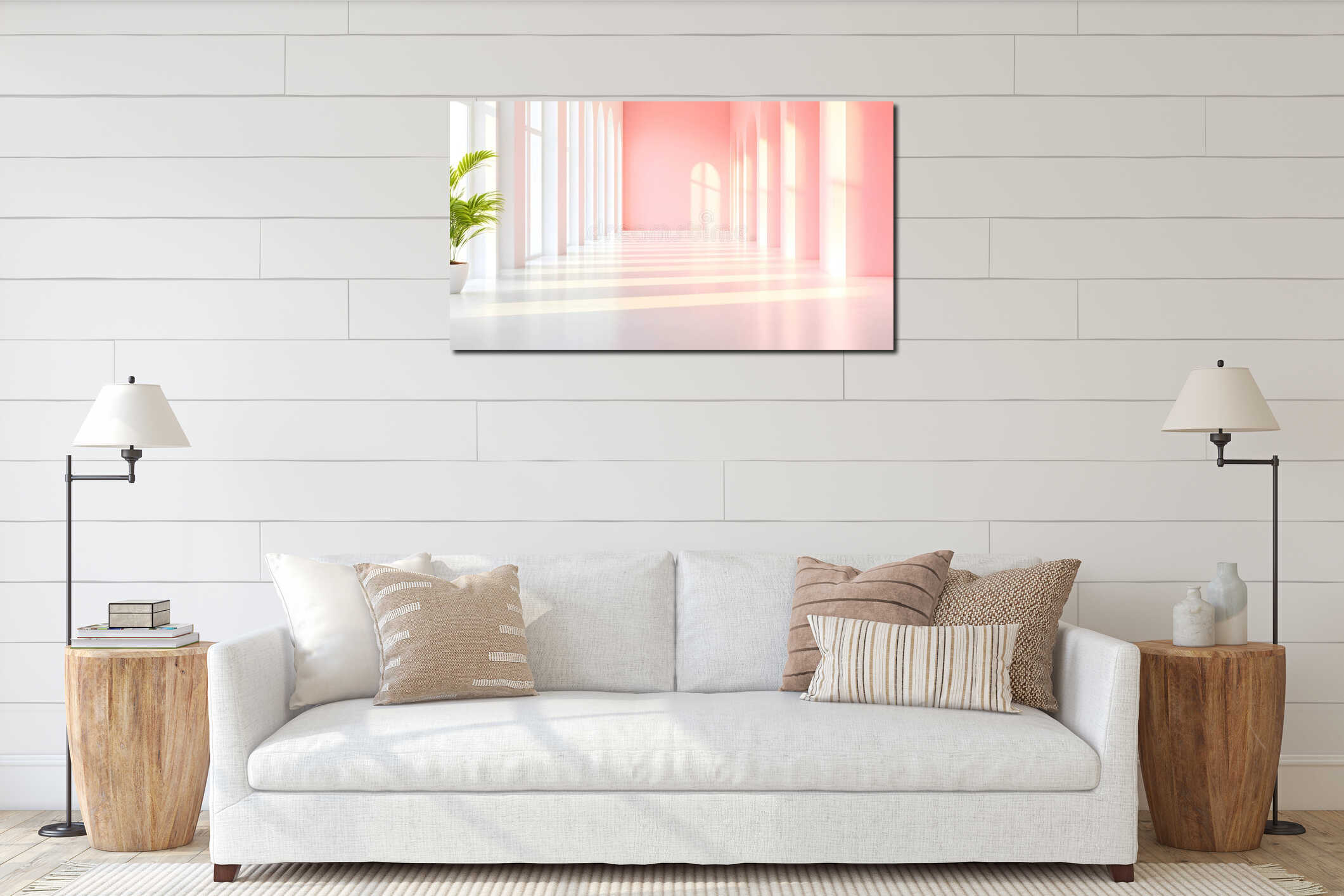 Canvas hanging interior mockup