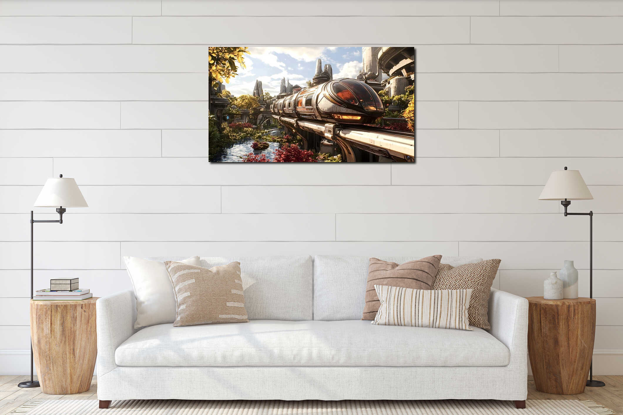 Canvas hanging interior mockup