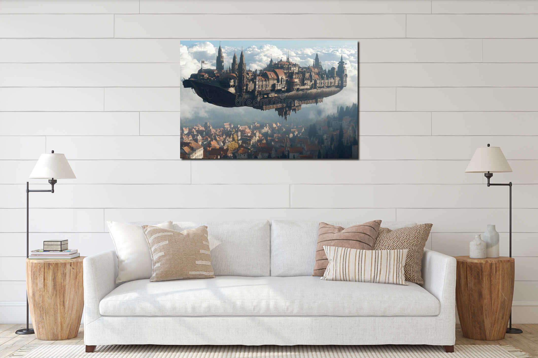 Canvas hanging interior mockup