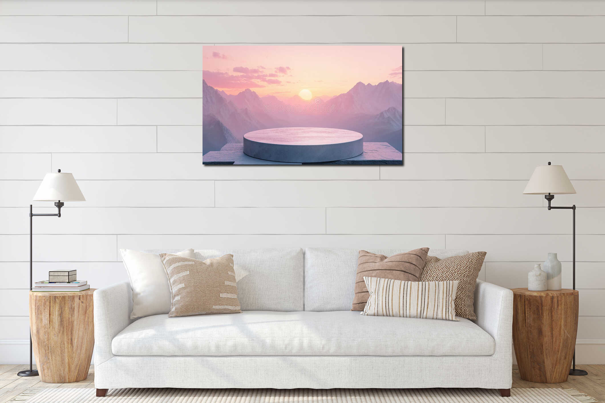 Canvas hanging interior mockup