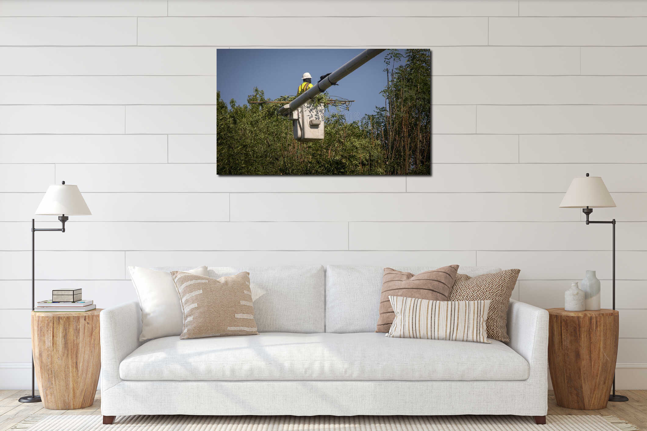 Canvas hanging interior mockup