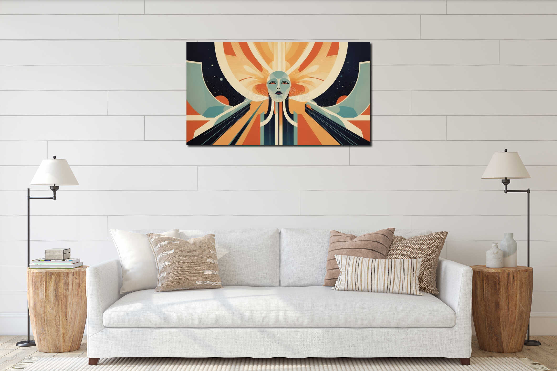 Canvas hanging interior mockup