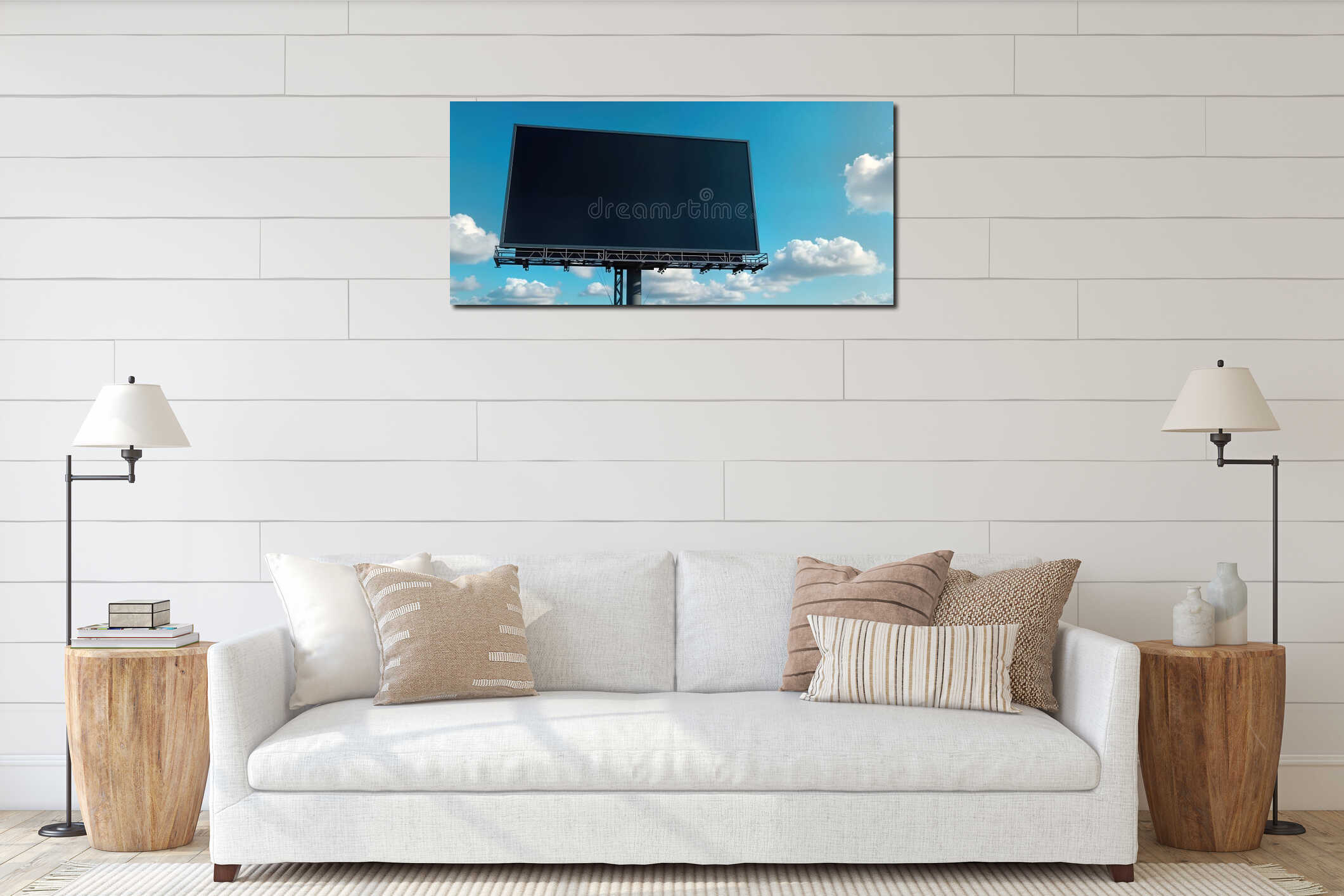 Canvas hanging interior mockup