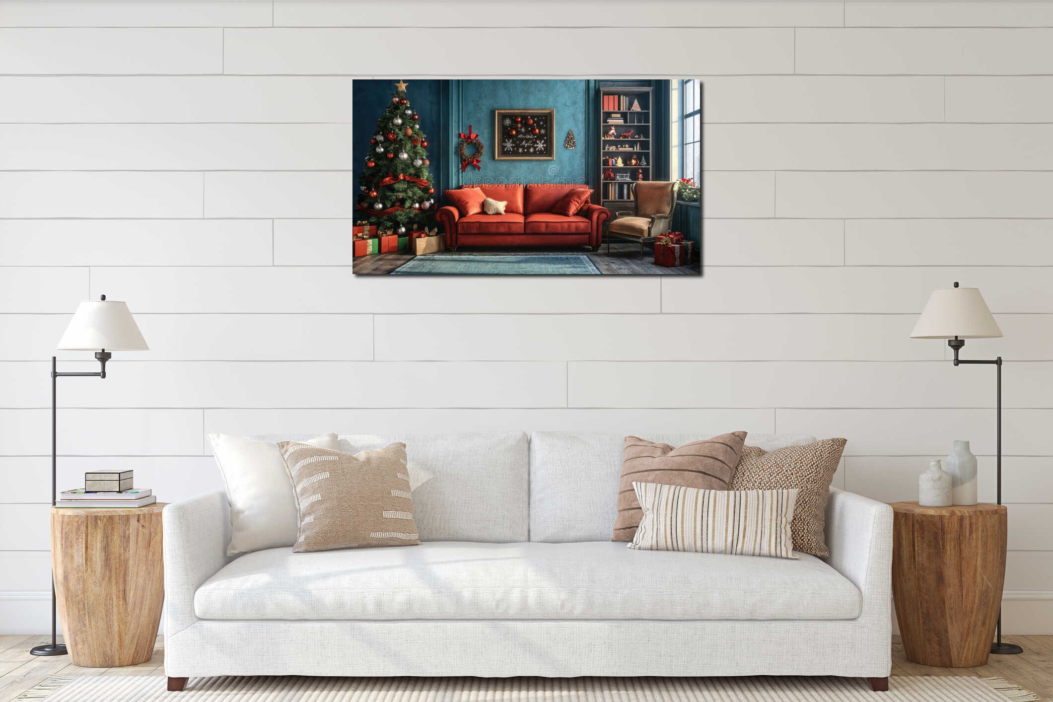 Canvas hanging interior mockup