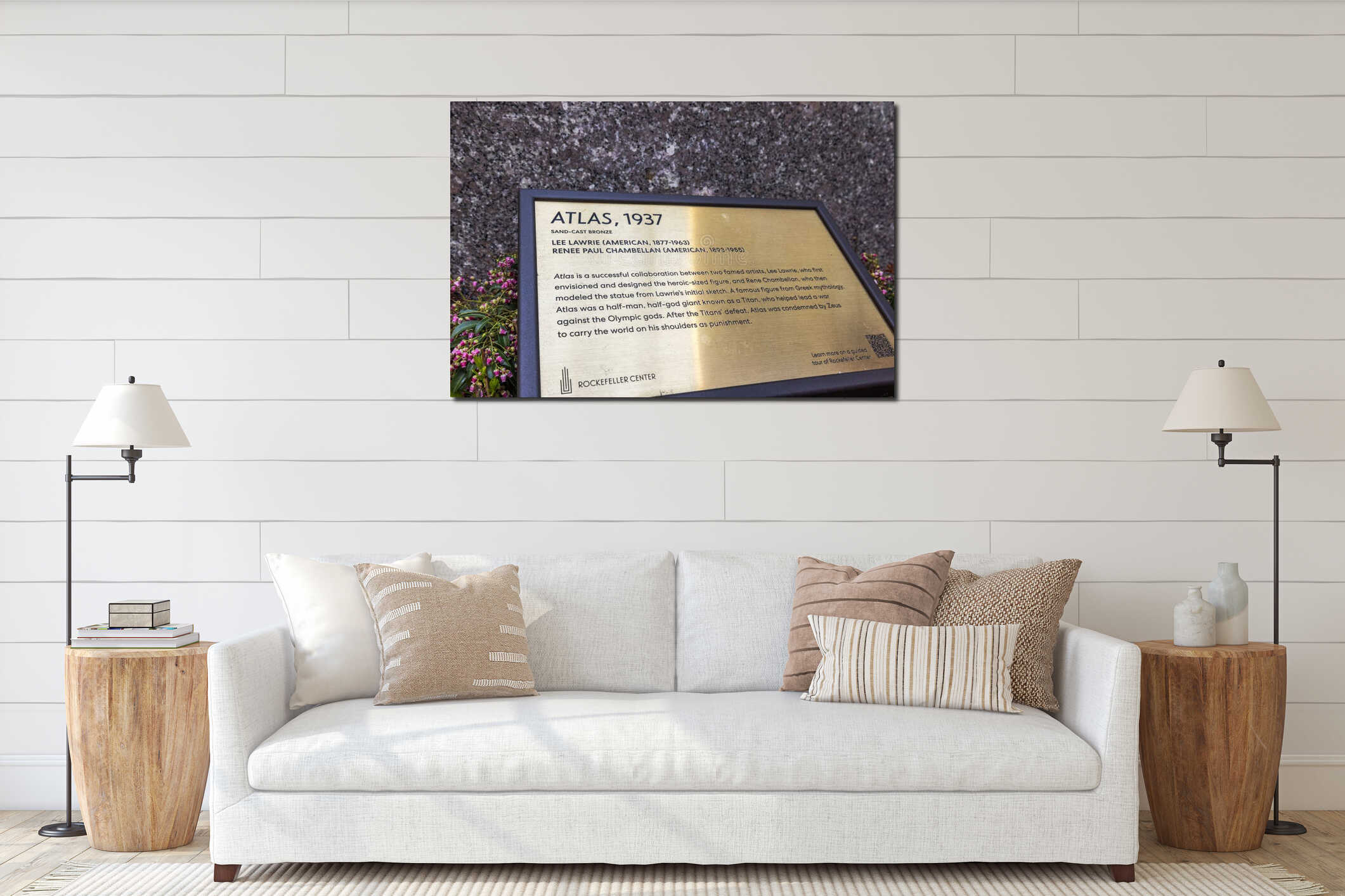 Canvas hanging interior mockup
