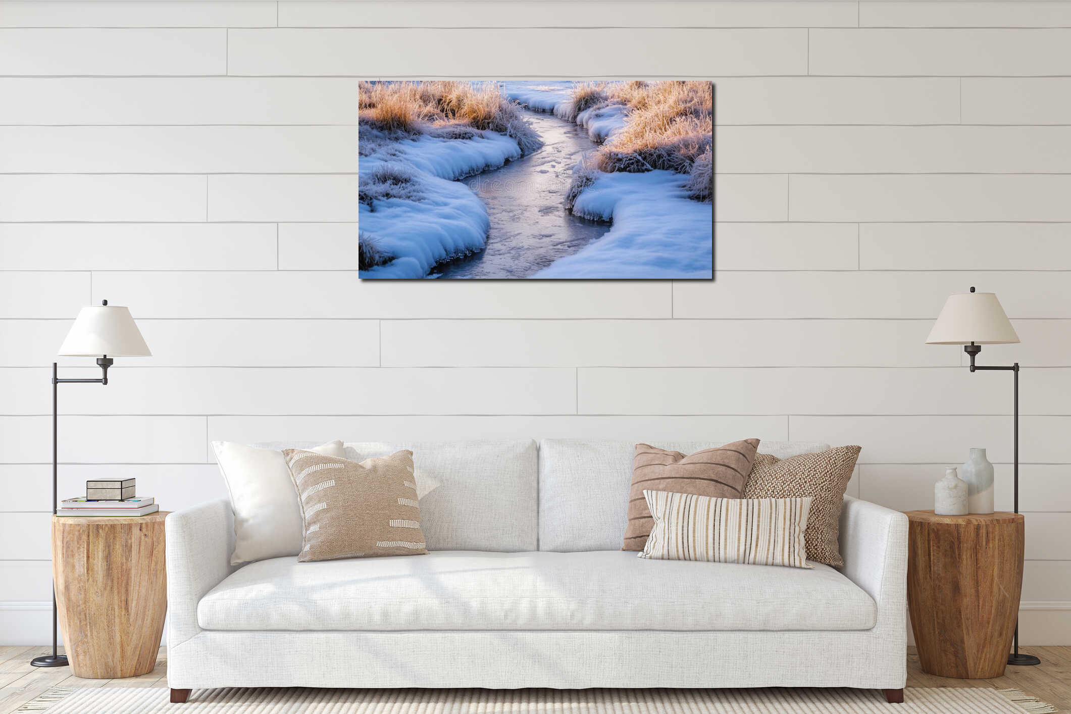Canvas hanging interior mockup